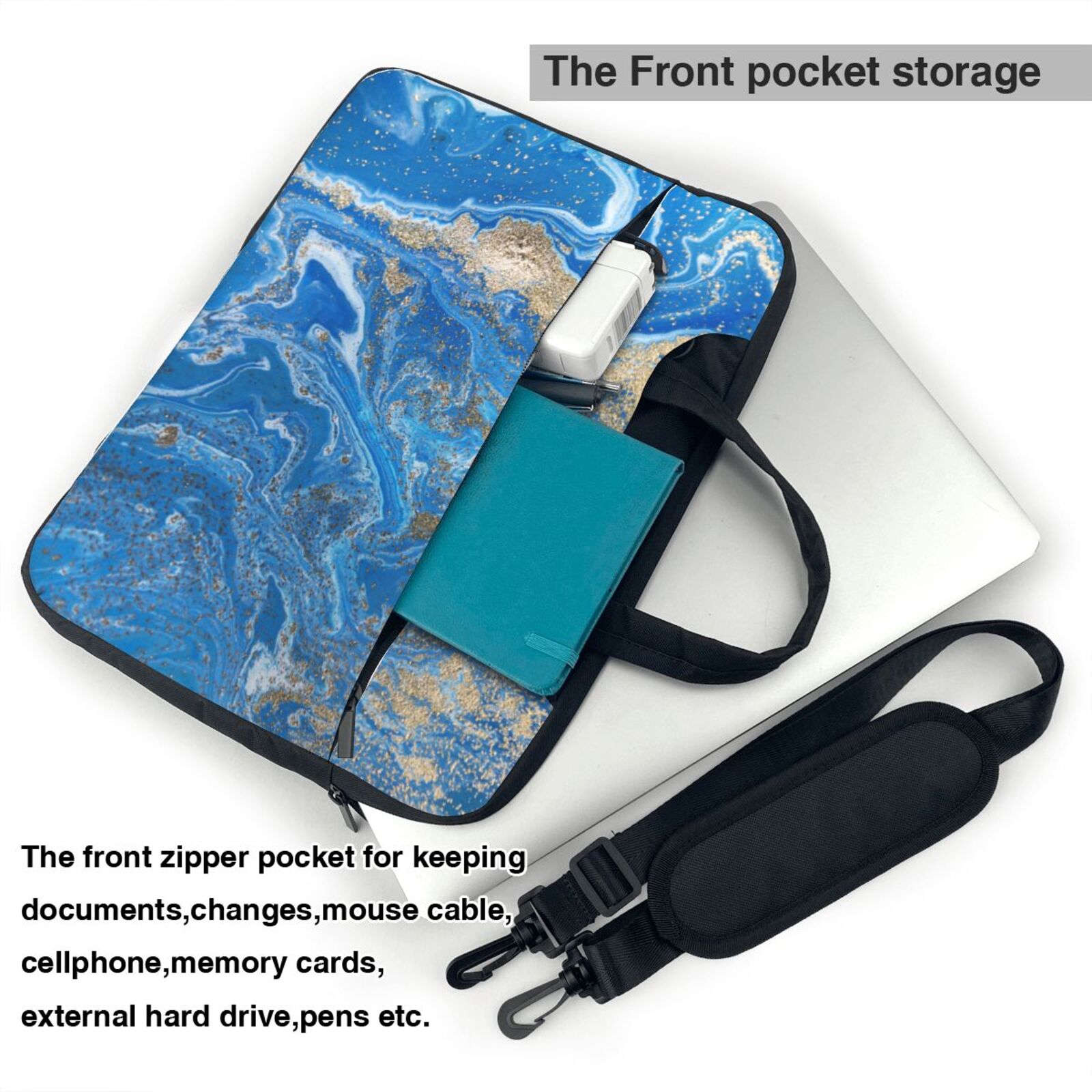 Laptop Bag Crossbody Shoulder- Blue River