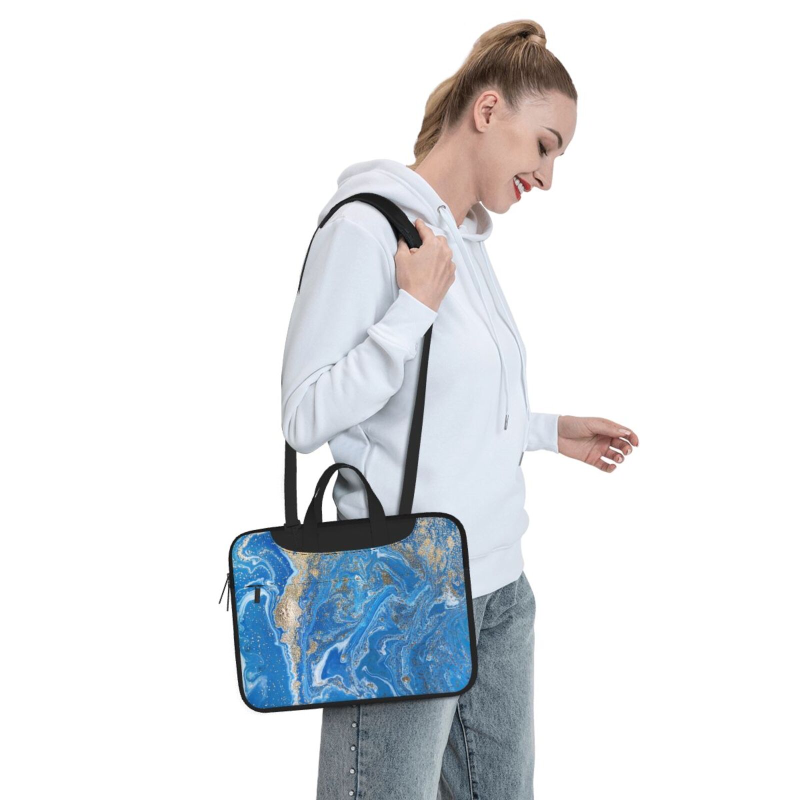 Laptop Bag Crossbody Shoulder- Blue River
