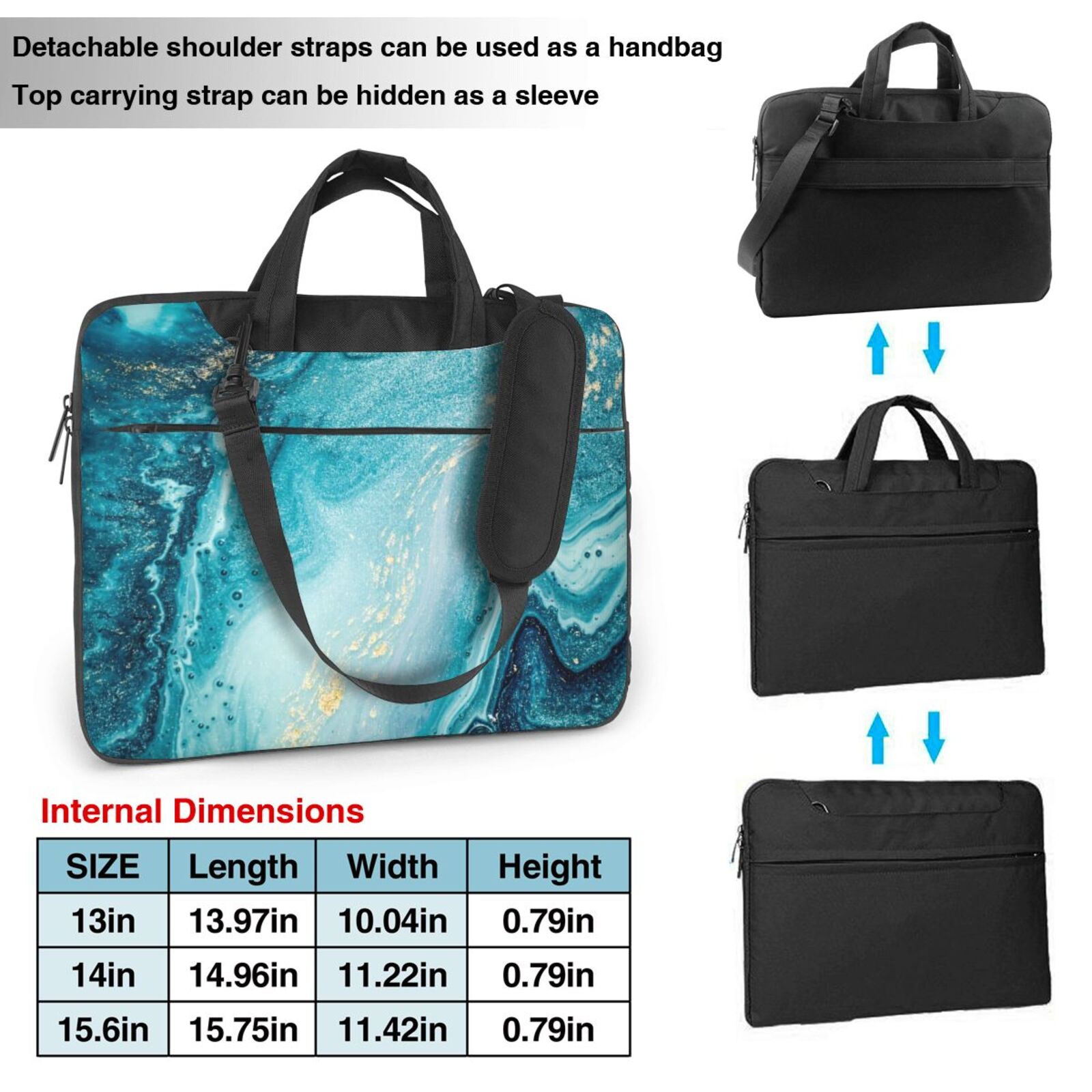 Laptop Bag Crossbody Shoulder- Blue Memory