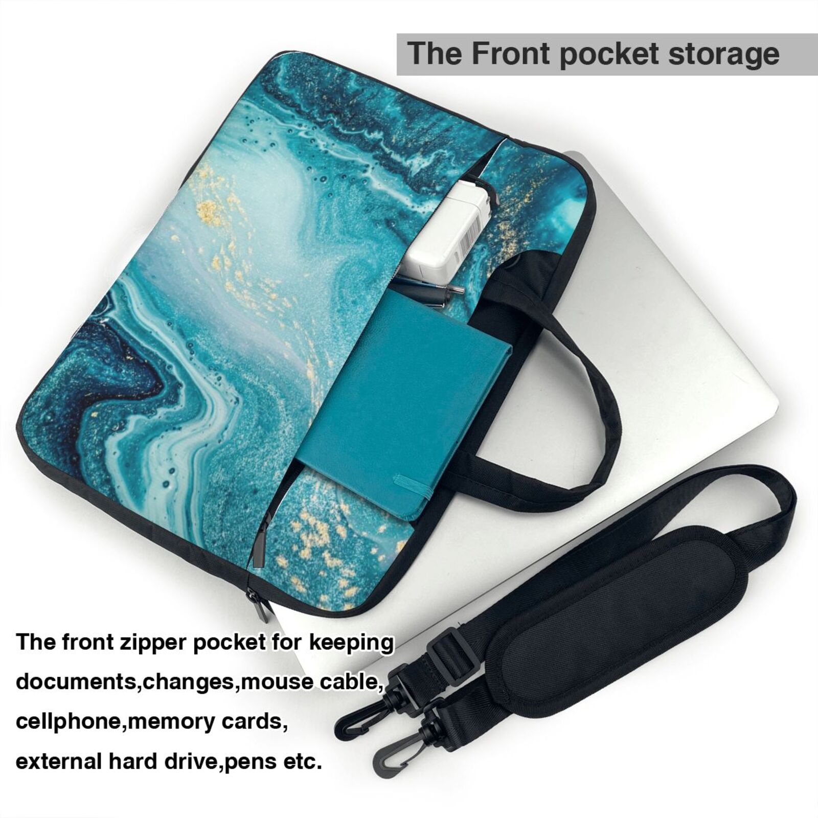 Laptop Bag Crossbody Shoulder- Blue Memory