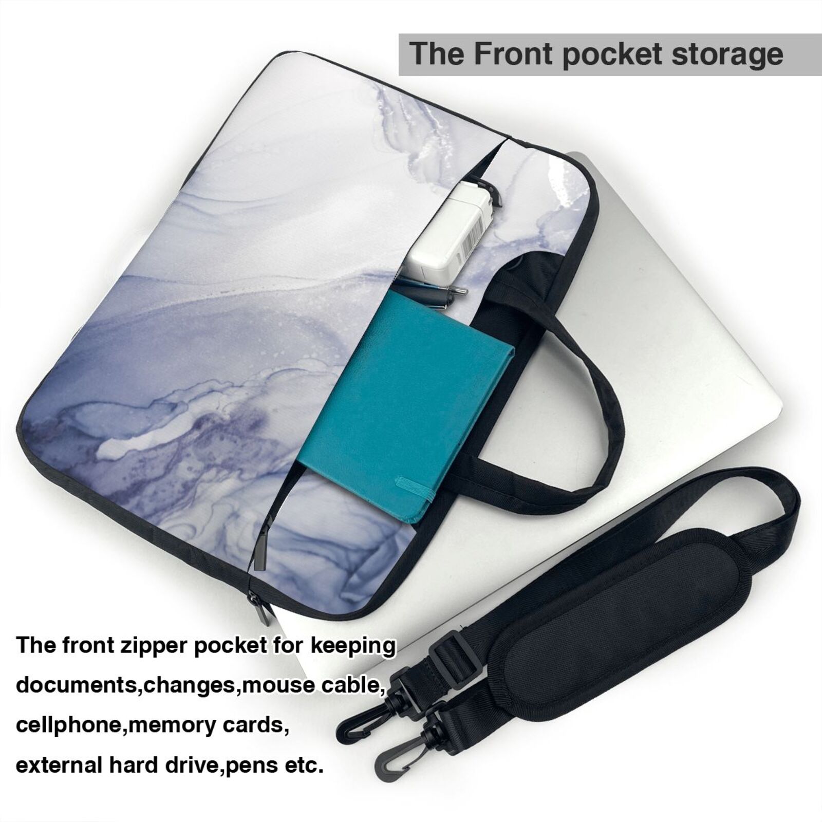 Laptop Bag Crossbody Shoulder- Smoke