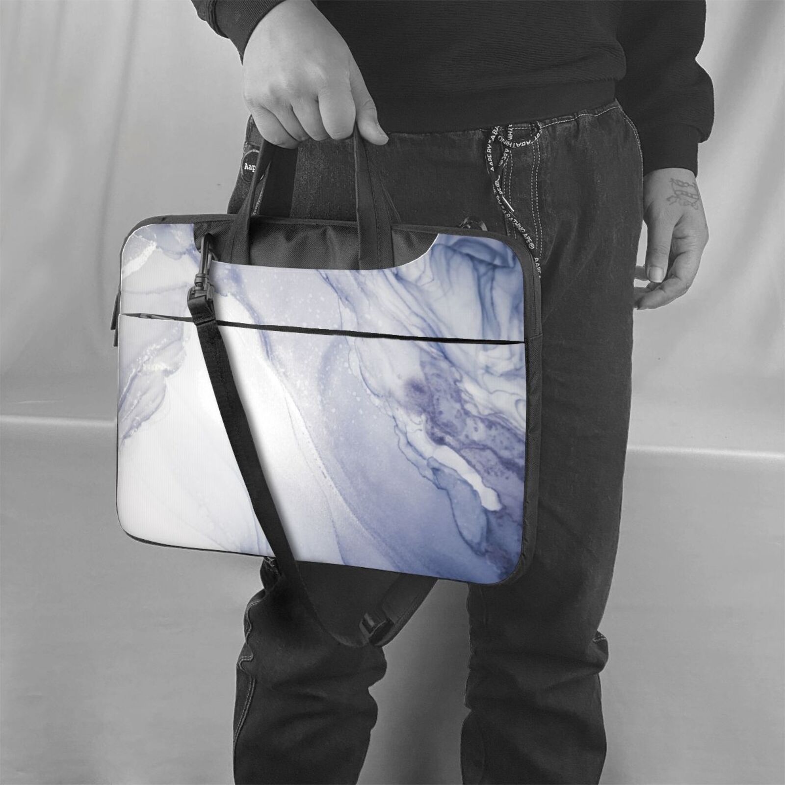 Laptop Bag Crossbody Shoulder- Smoke