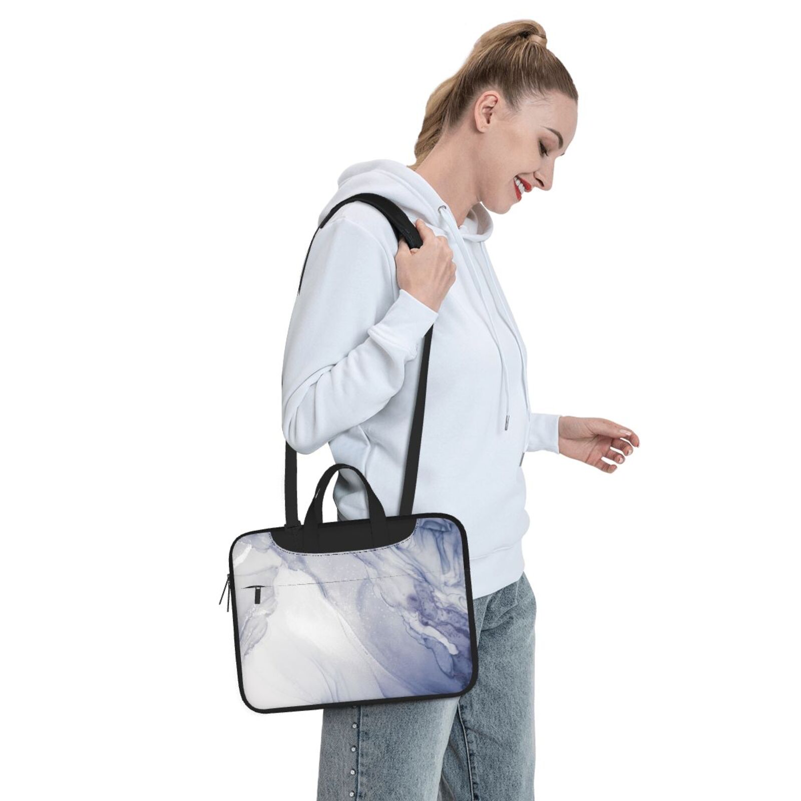 Laptop Bag Crossbody Shoulder- Smoke