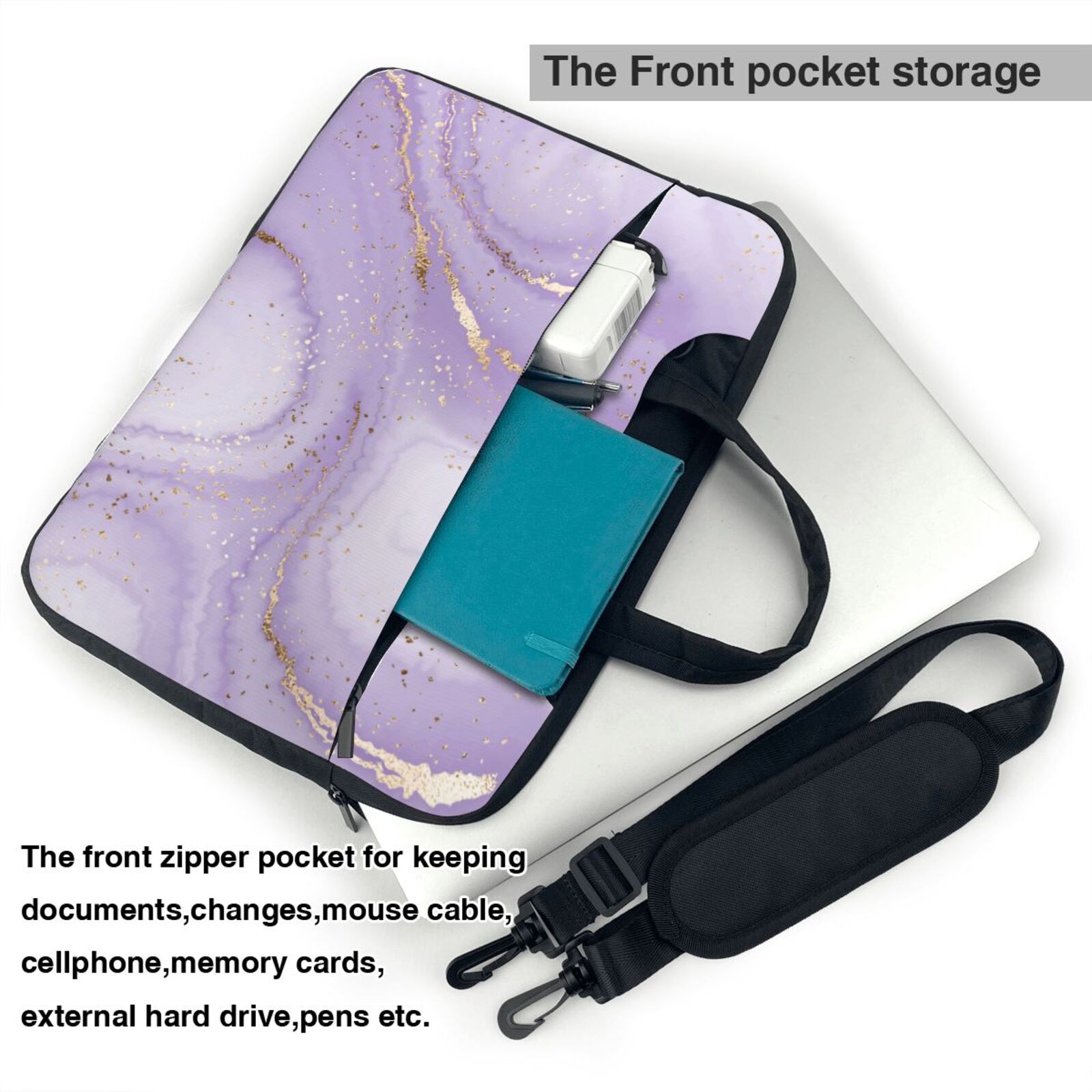 Laptop Bag Crossbody Shoulder- Purple Jade