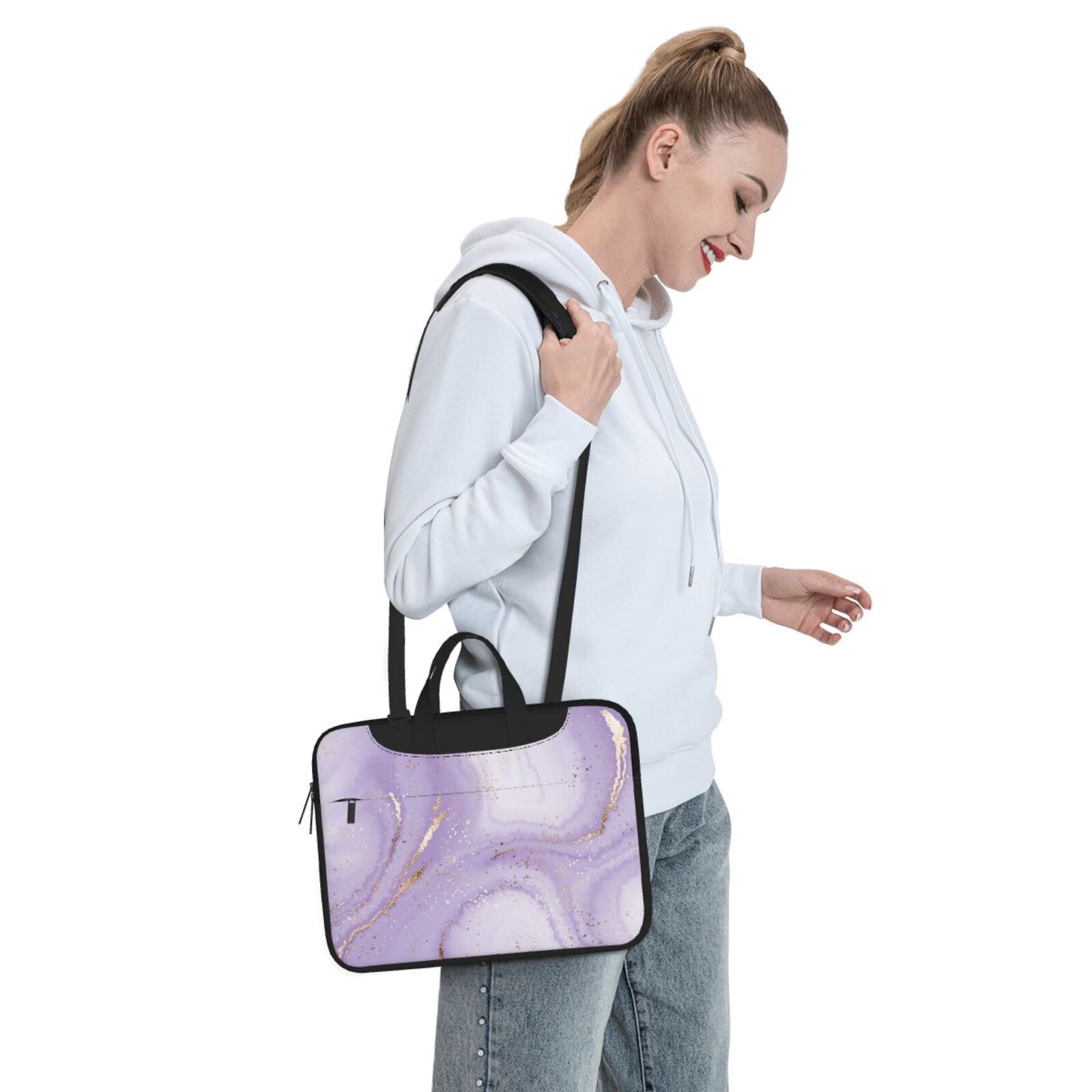 Laptop Bag Crossbody Shoulder- Purple Jade