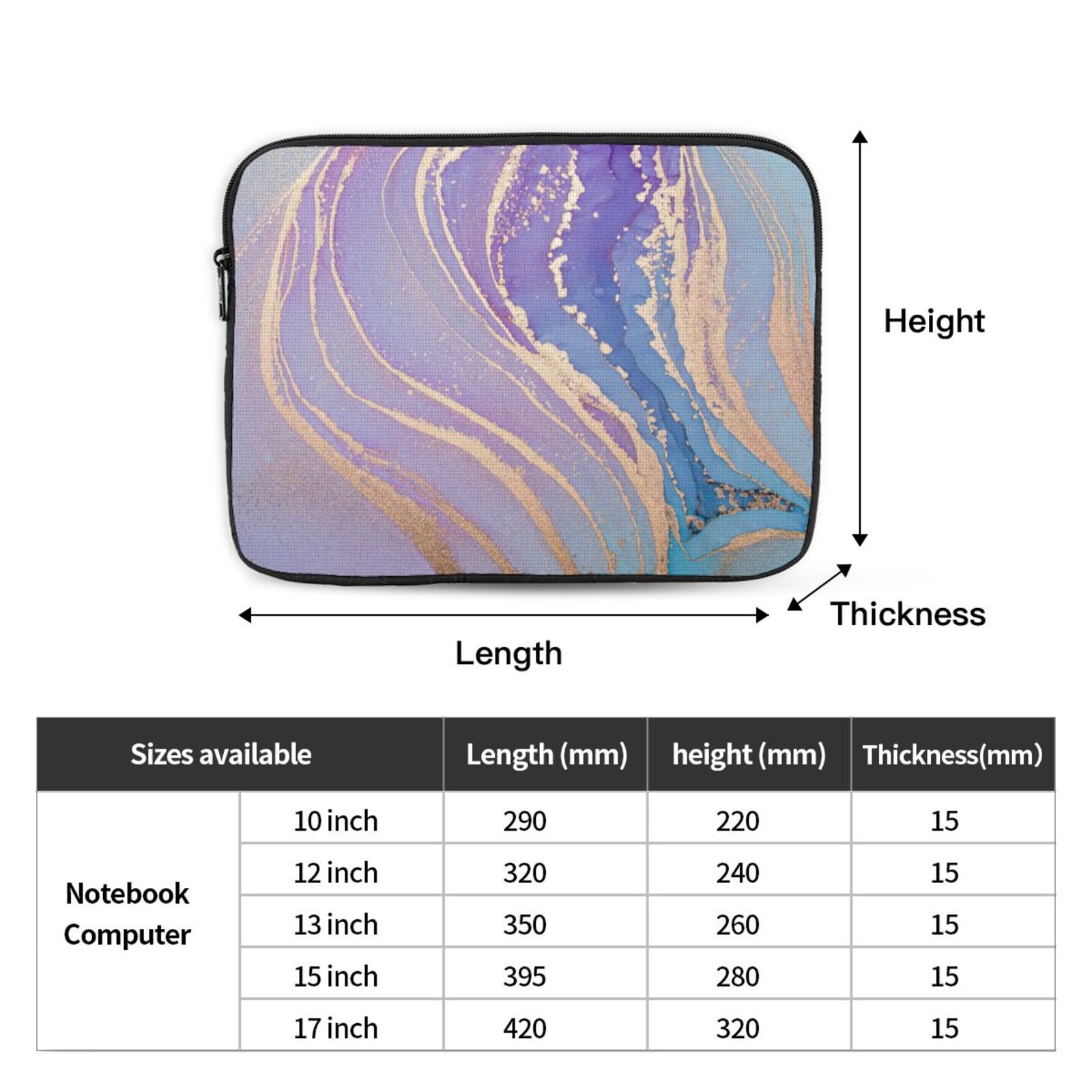 Portable Laptop Sleeve-Golden Border 