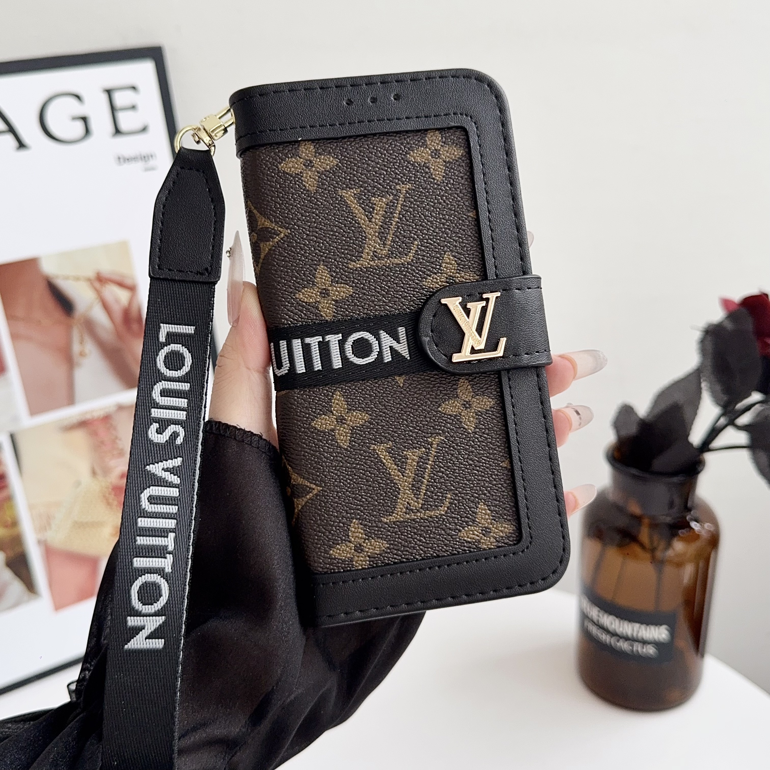 Louis Vuitton Gucci Leather iPhone Wallet Case 