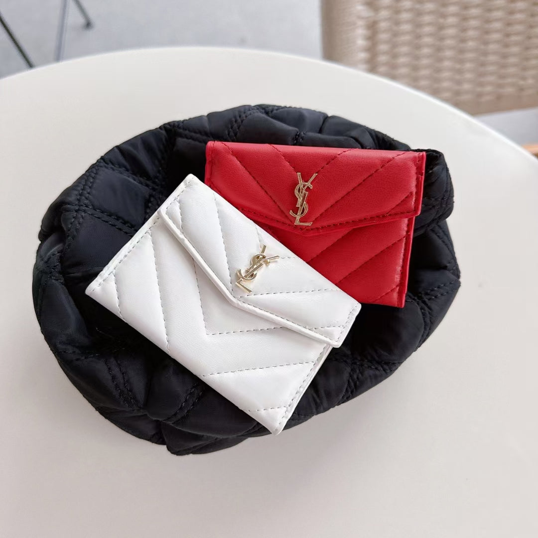 YSL Leather Wallet Card Holder-BELKCASE