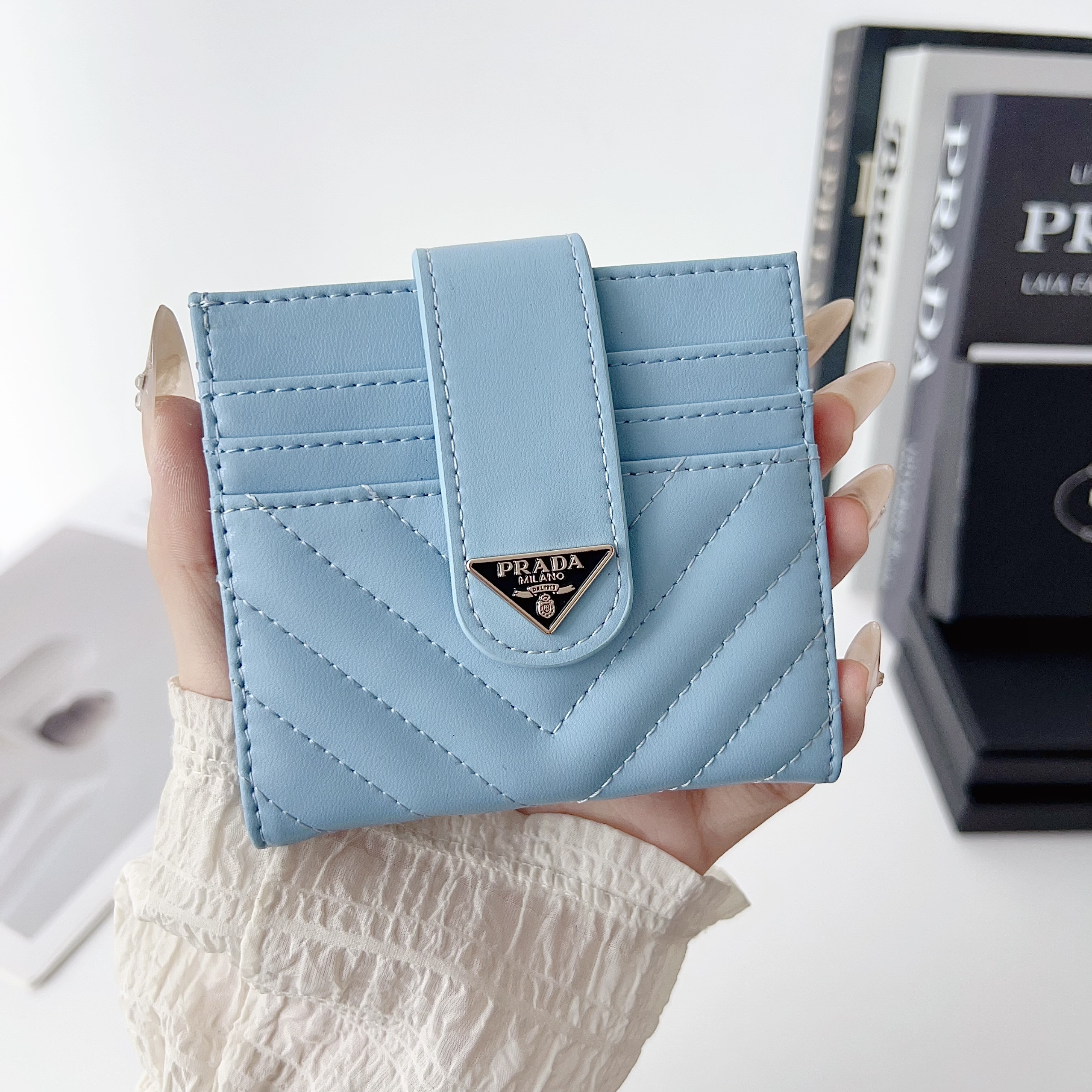 Prada Classic Luxury Leather Slender Wallet