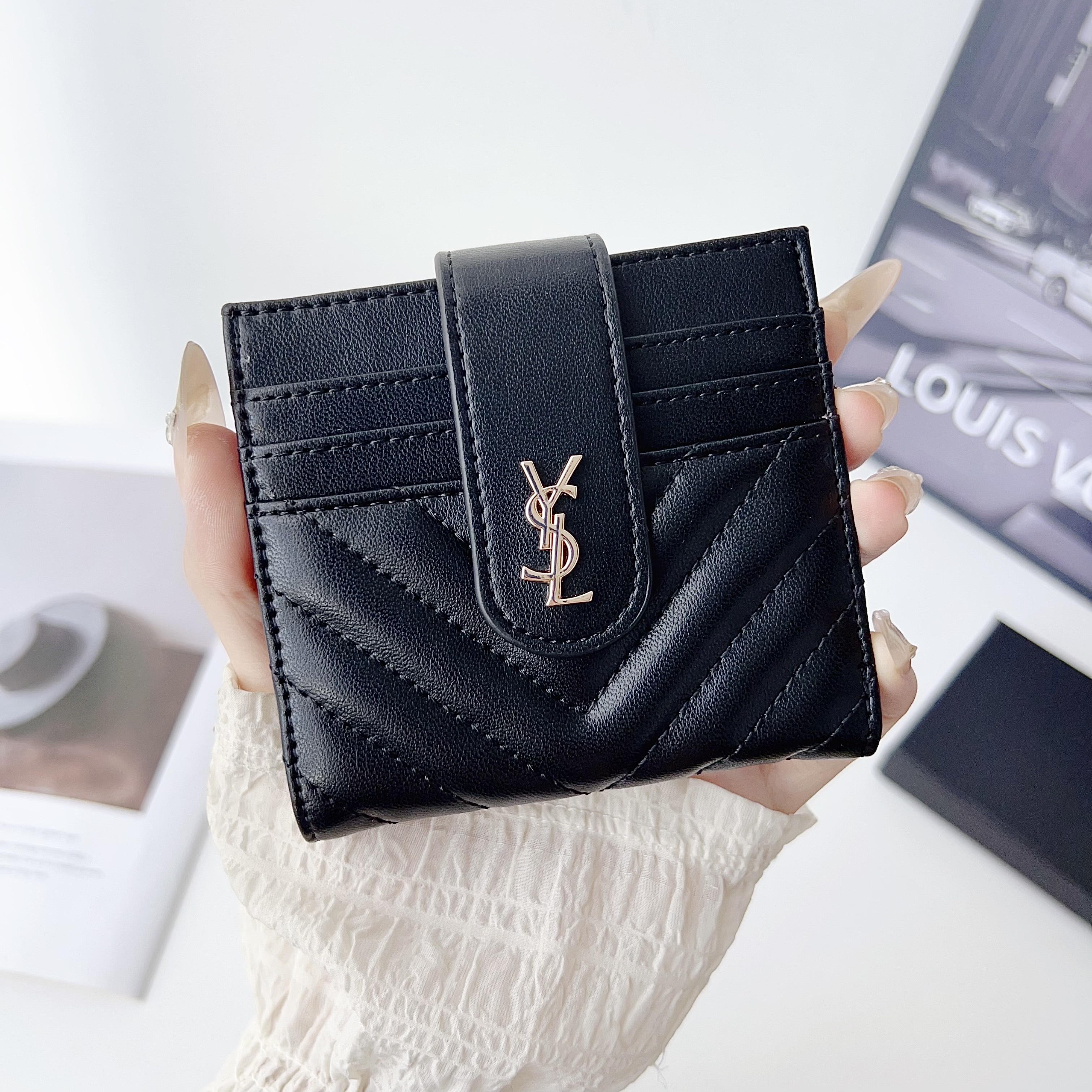 YSL Classic Luxury Leather Slender Wallet