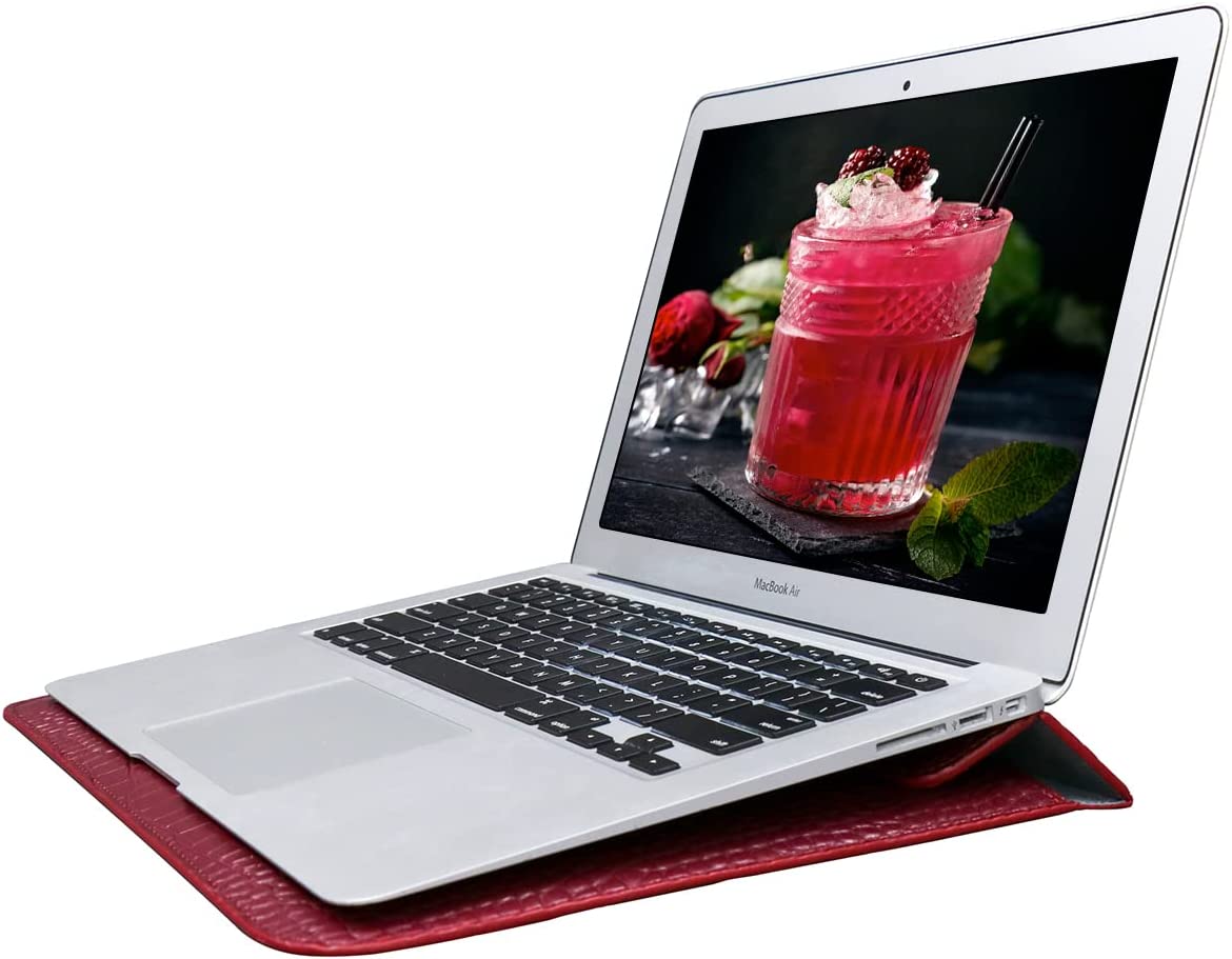 Red Faux Crocodile Laptop Sleeve Case