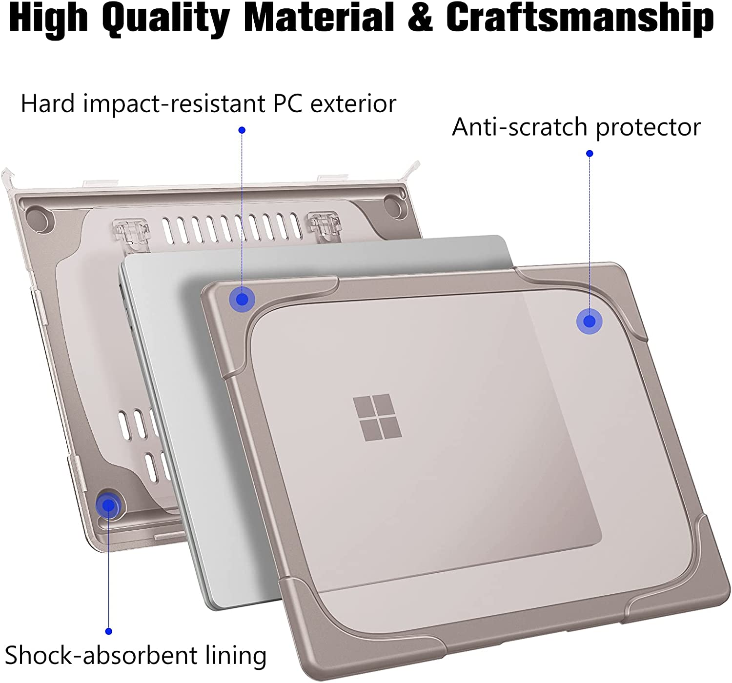 Heavy Shell with Foldable Kickstands Khaki Microsoft Surface Laptop Case-BELKCASE