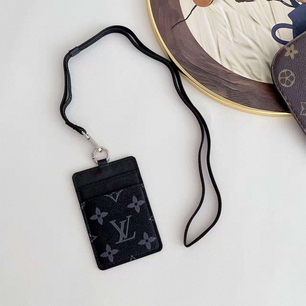 Classic Luxury Leather Wallet Card Holder Necklace