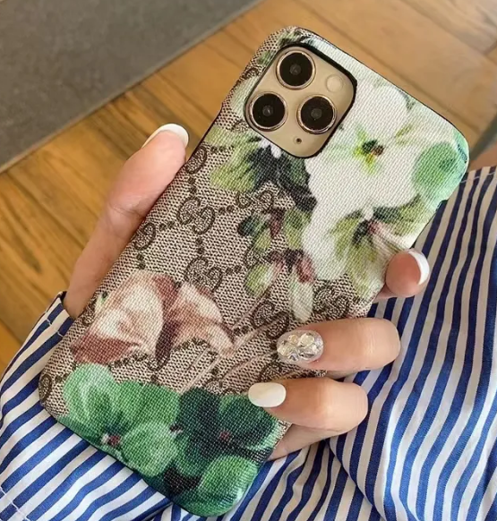 Gucci Flowers Leather iPhone Case