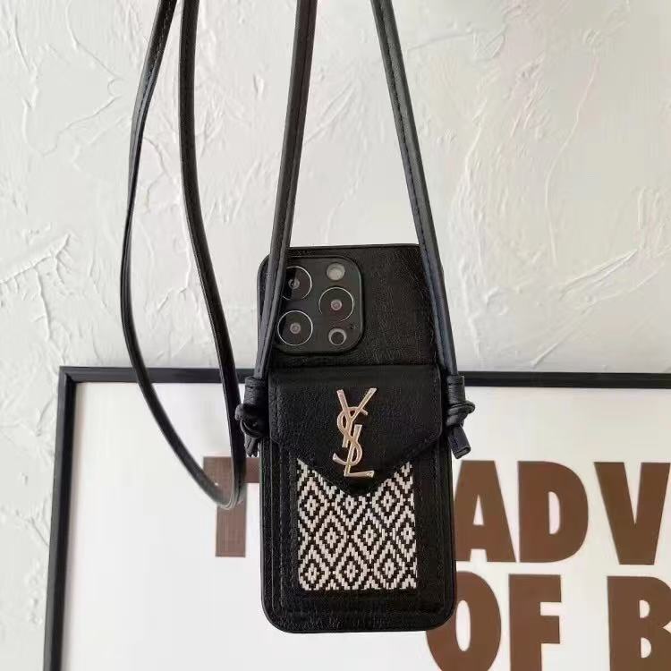 Leather iPhone Wallet Case With Crossbody Strap