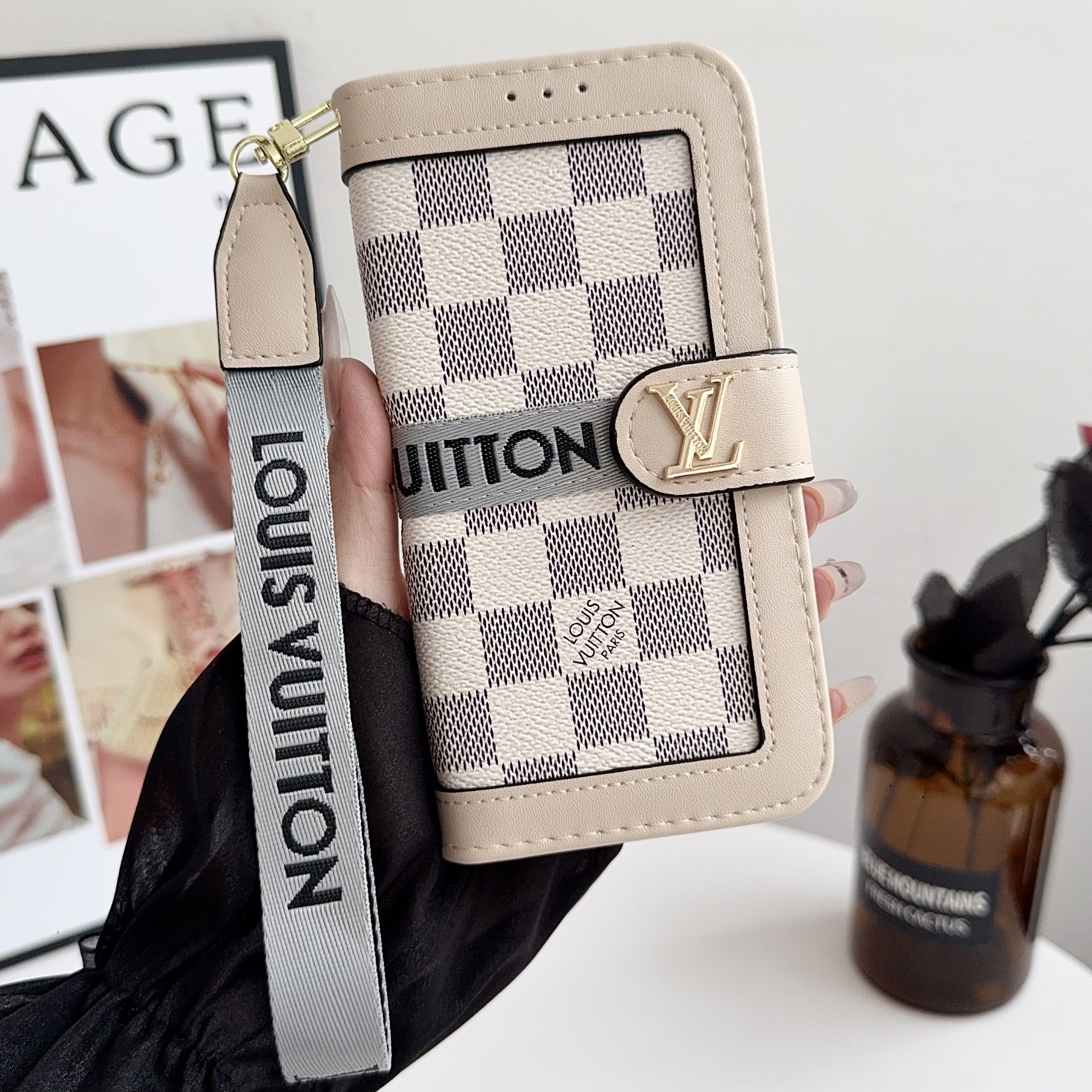 Louis Vuitton Gucci Leather iPhone Wallet Case 