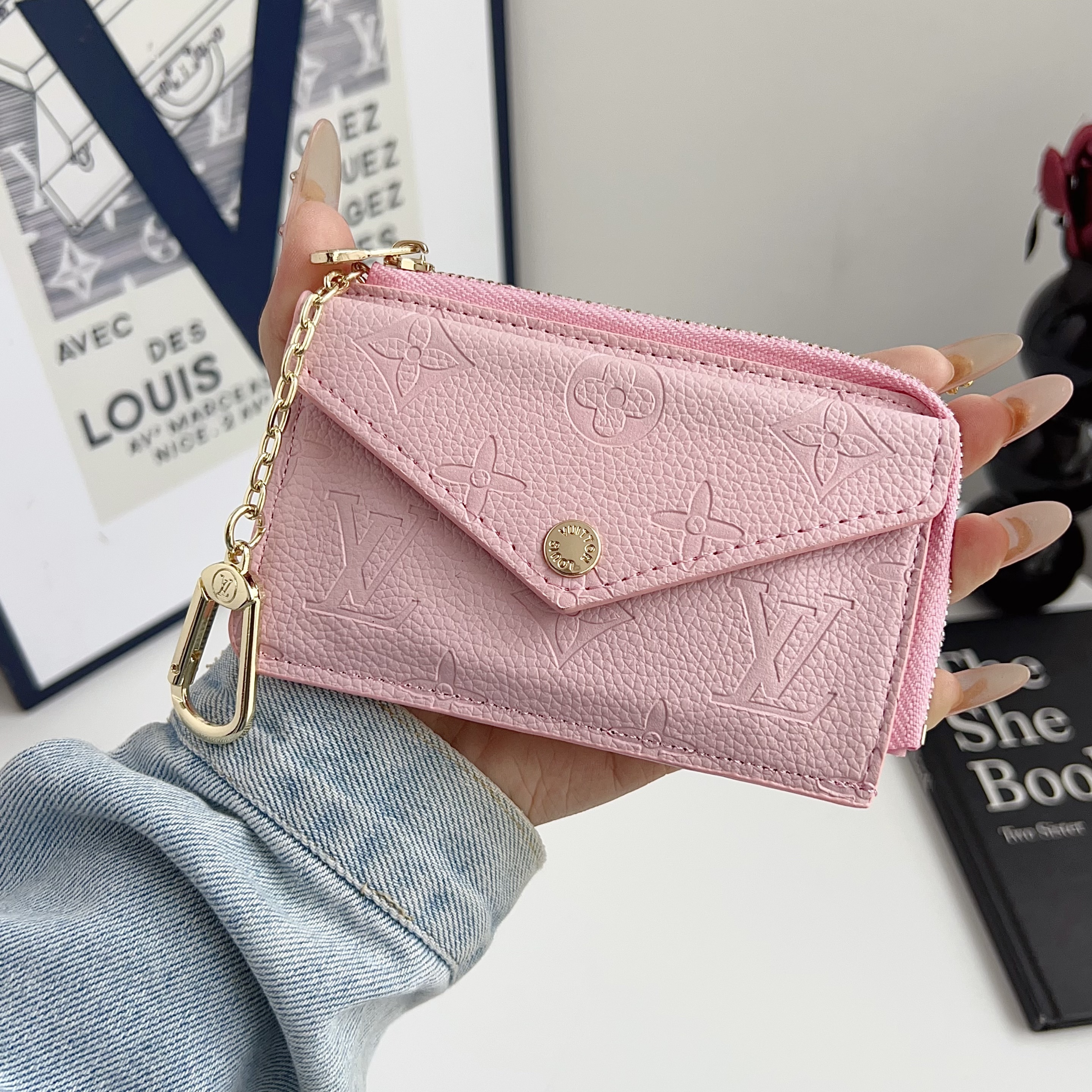 Louis Vuitton,Gucci Luxury Leather Zipper Wallet Card Holder & Coin Purse