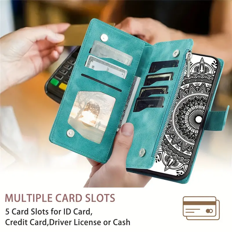 long lanyard flip artificial leather phone case for iphone 13 12 14 11 pro max plus x xs xr 8 7 plus se 2022 2020 zipper wallet card bags cover details 6