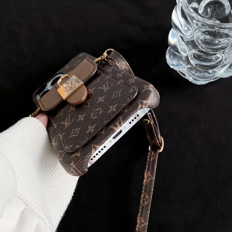Louis Vuitton Monogram iPhone Wallet Case With Card Holder and Strap