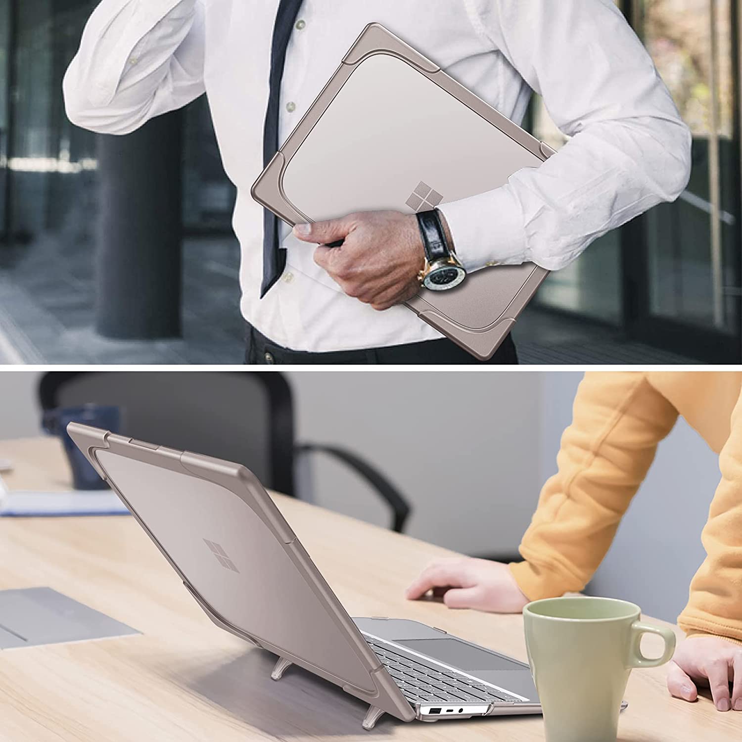 Heavy Shell with Foldable Kickstands Khaki Microsoft Surface Laptop Case-BELKCASE