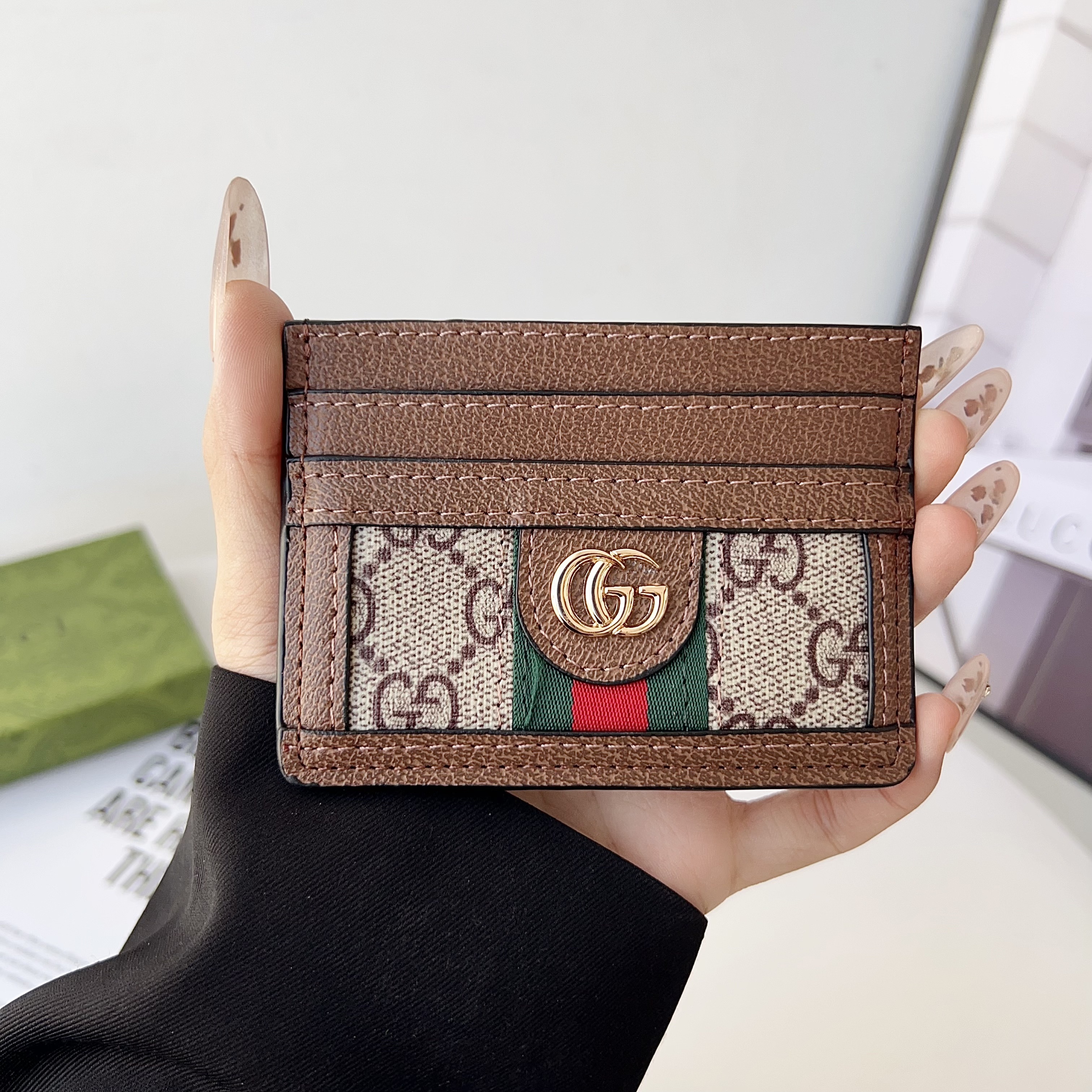 Gucci Black Leather Wallet Card Holder