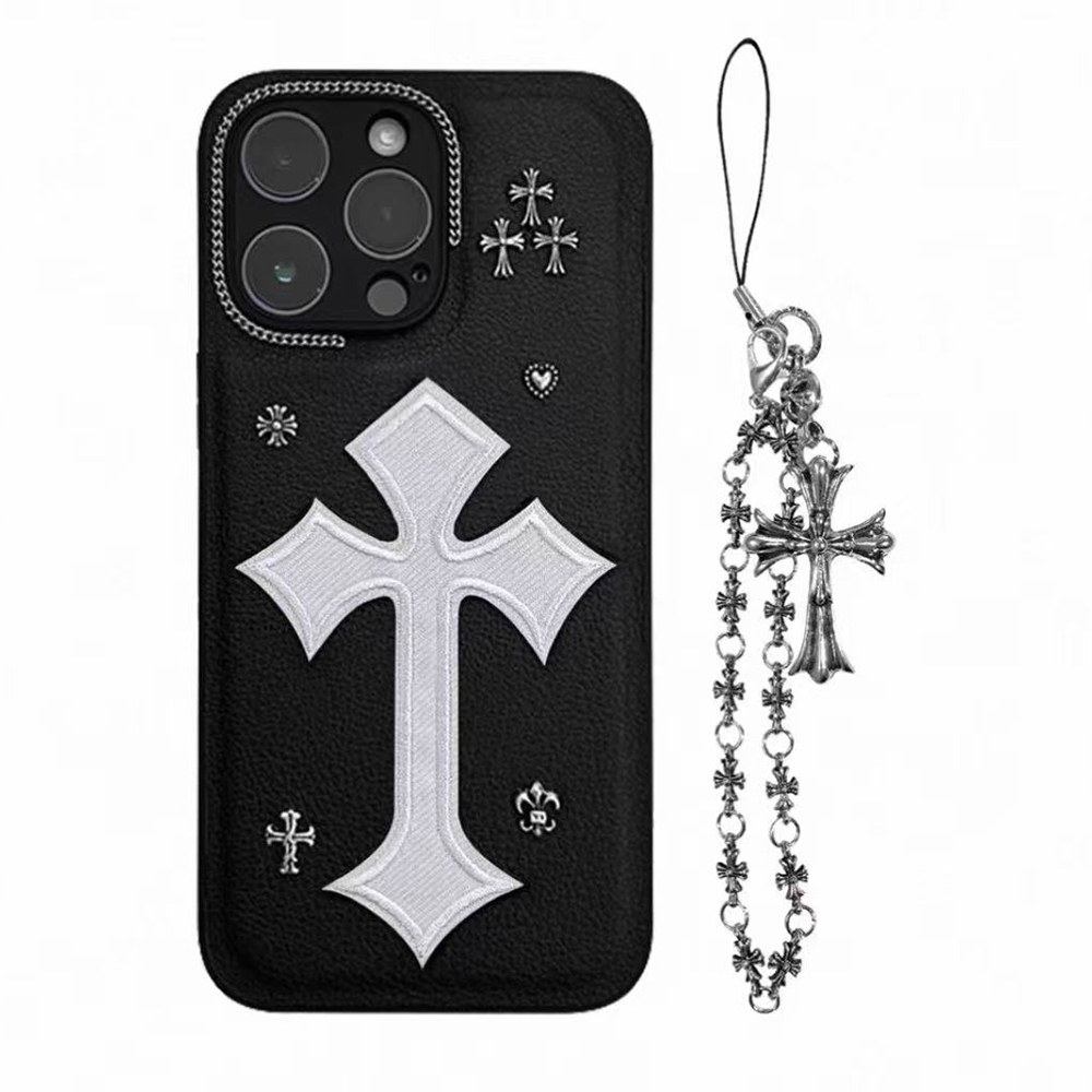 Chrome Hearts iphone Case Luxury leather