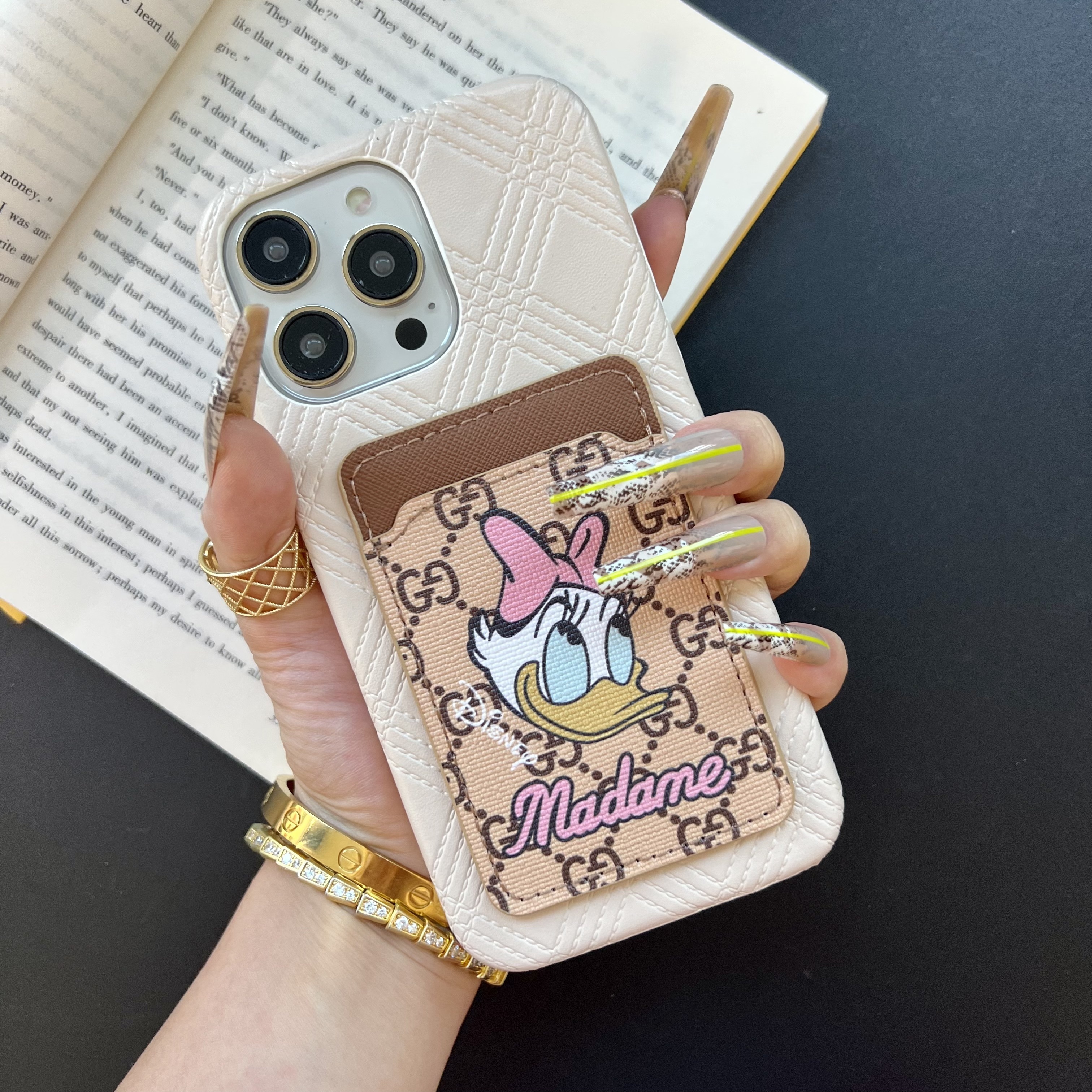 Gucci Donald Duck Leather iPhone Wallet Case 