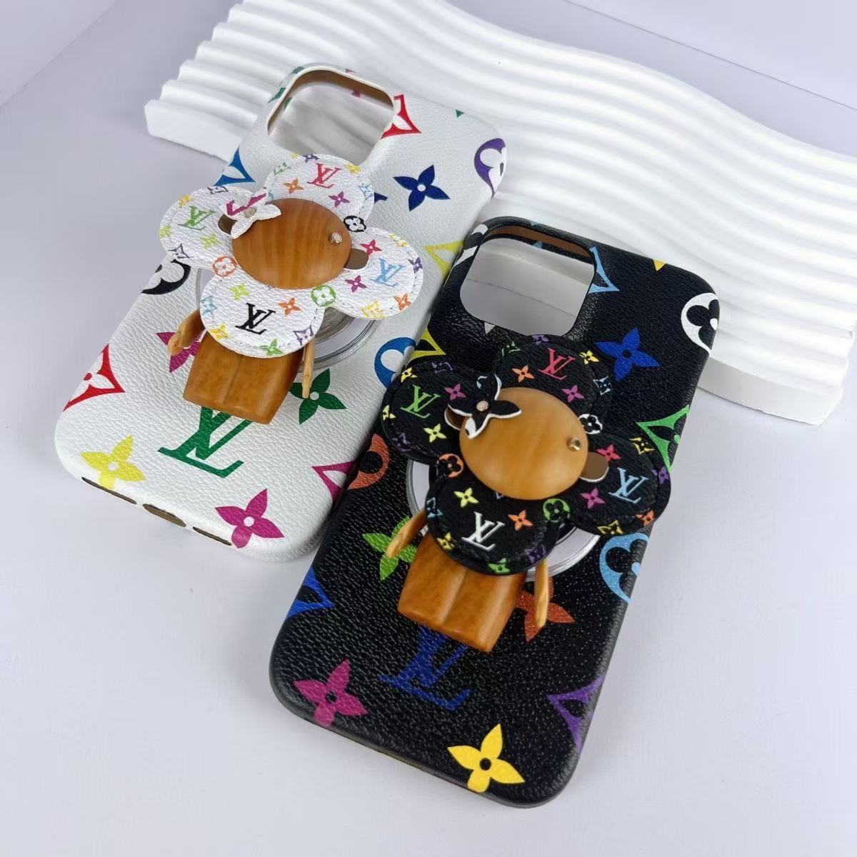 Magnetic stand leather V iPhone Case