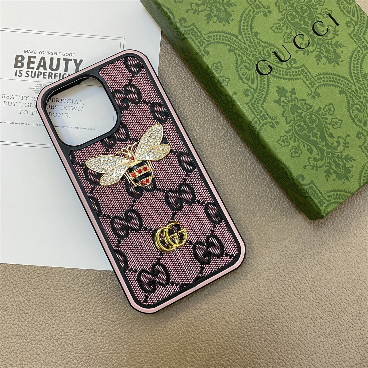 Gucci Classic Bee Luxury Leather iPhone Case 