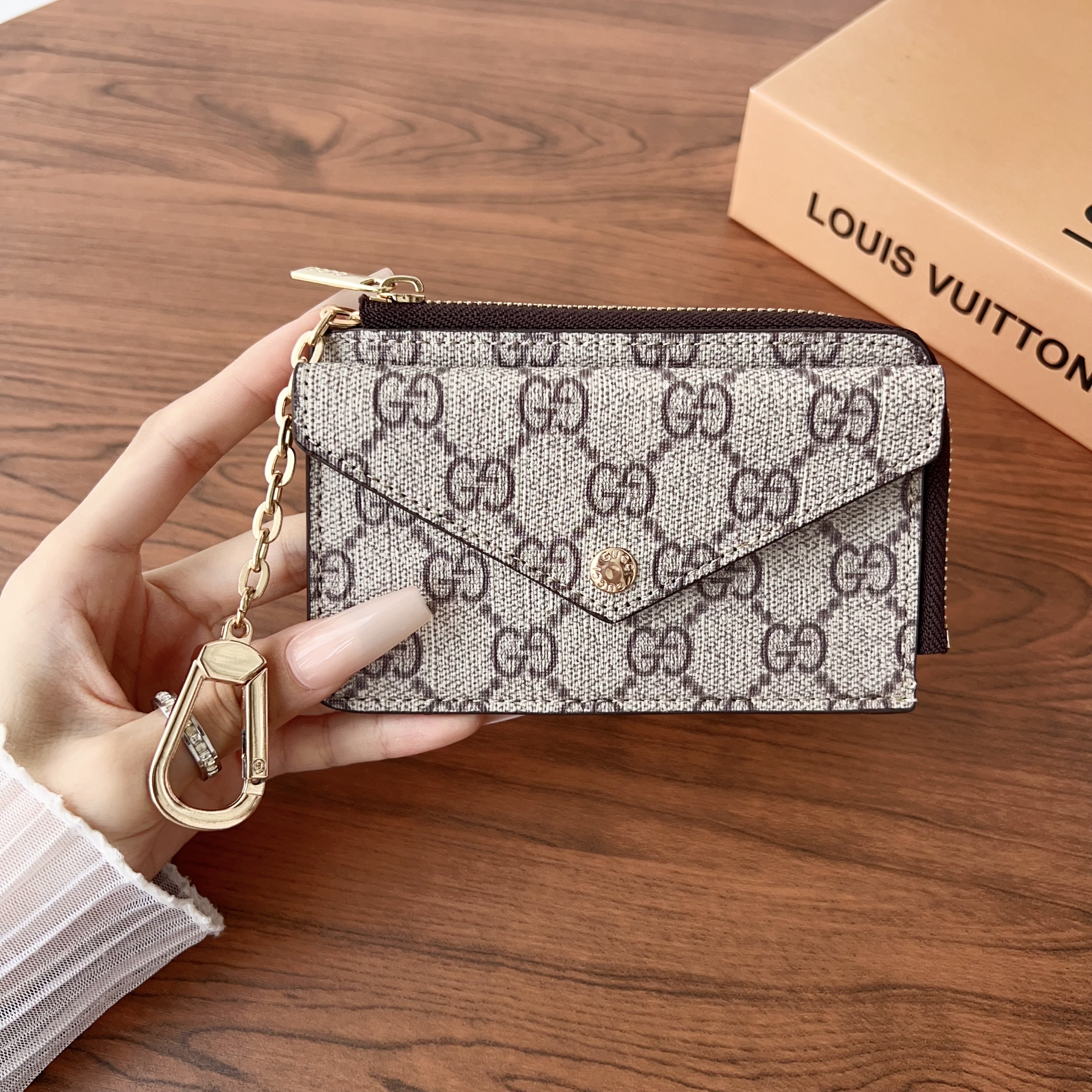 Luxury Leather Zipper Wallet Card Holder & Coin Purse