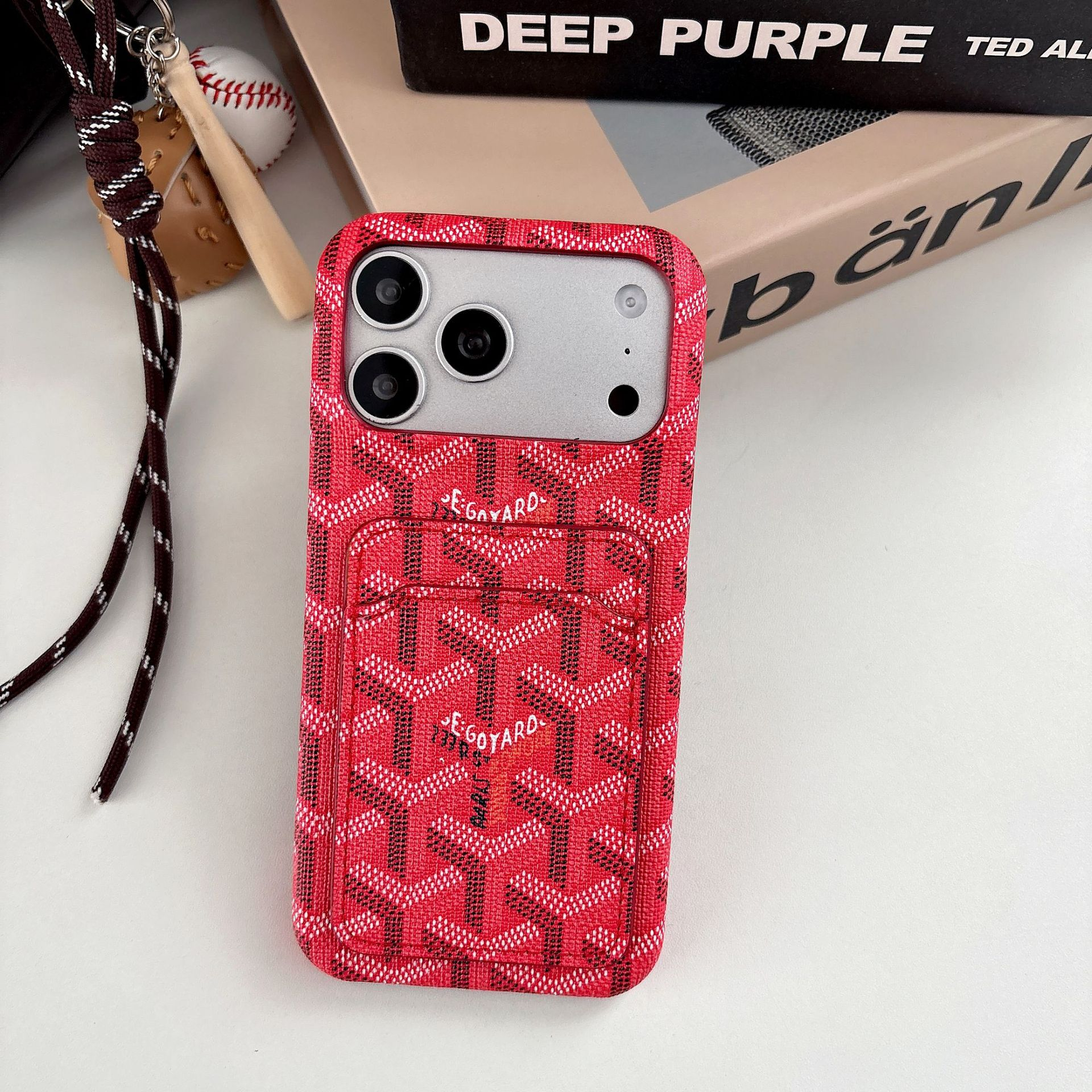 Goyard Leather iPhone Wallet Case