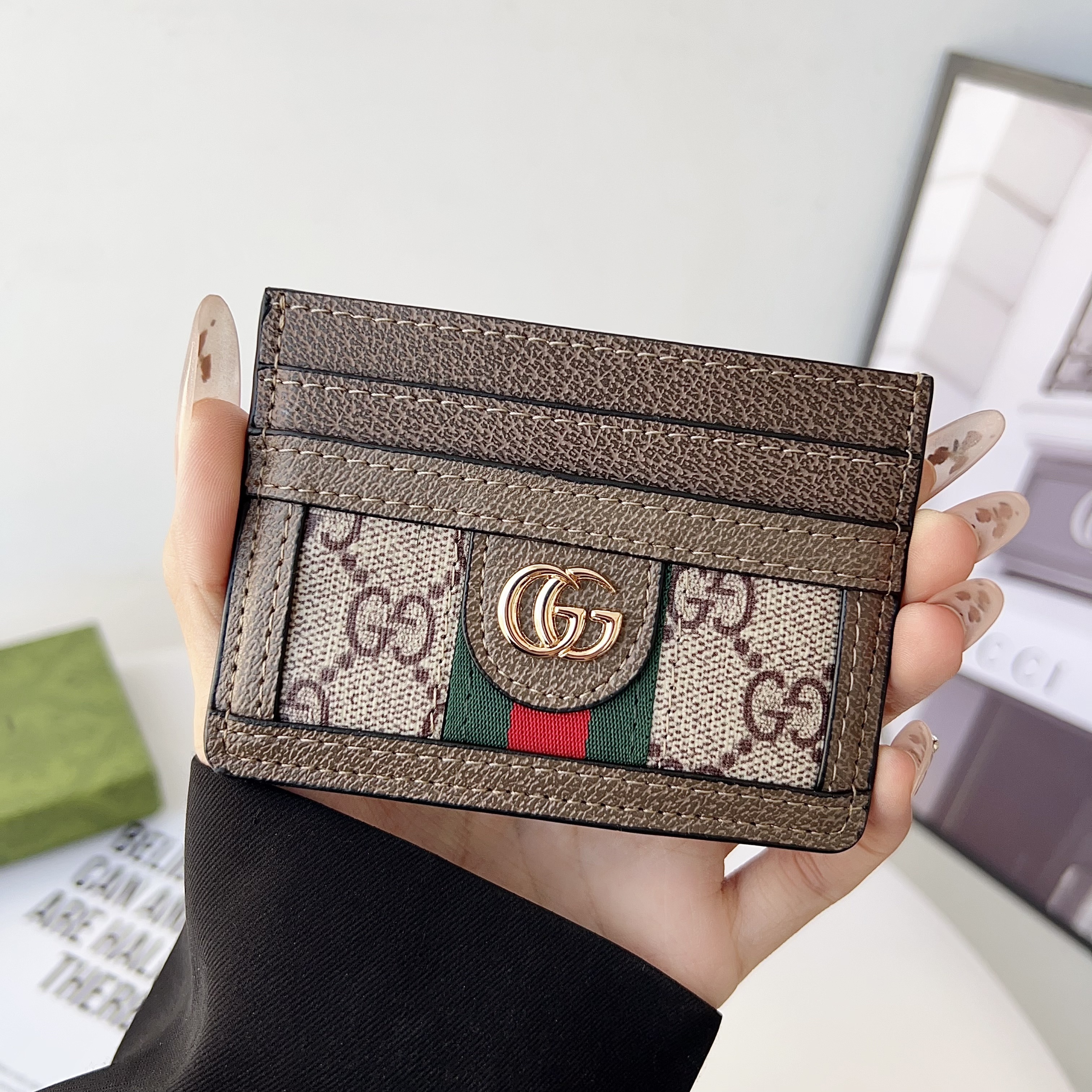 Gucci Black Leather Wallet Card Holder