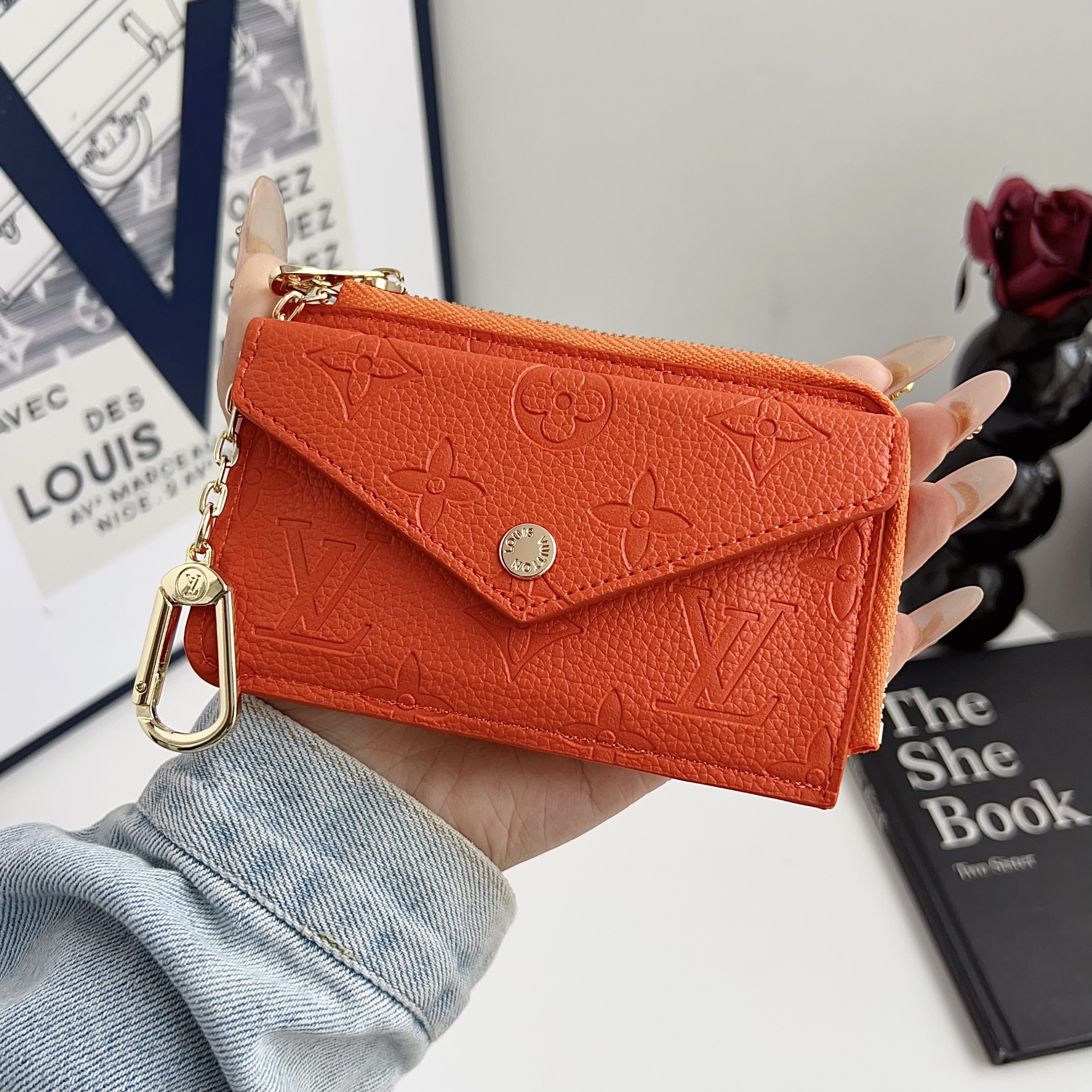 Louis Vuitton,Gucci Luxury Leather Zipper Wallet Card Holder & Coin Purse