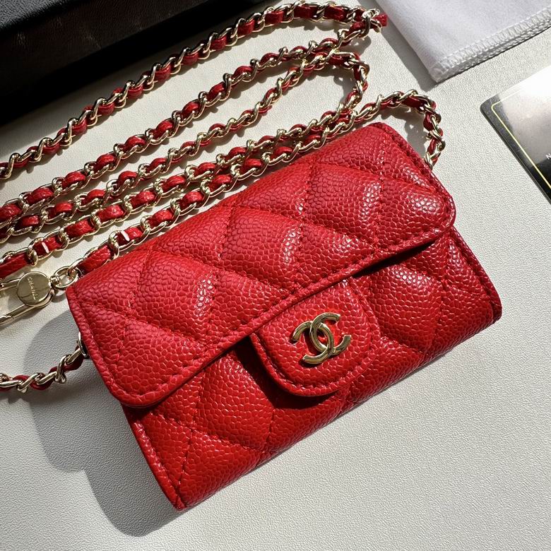Luxury Leather CH Crossbody Coin Purse
