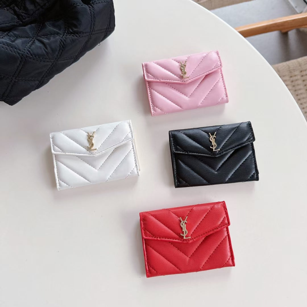 YSL Leather Wallet Card Holder-BELKCASE