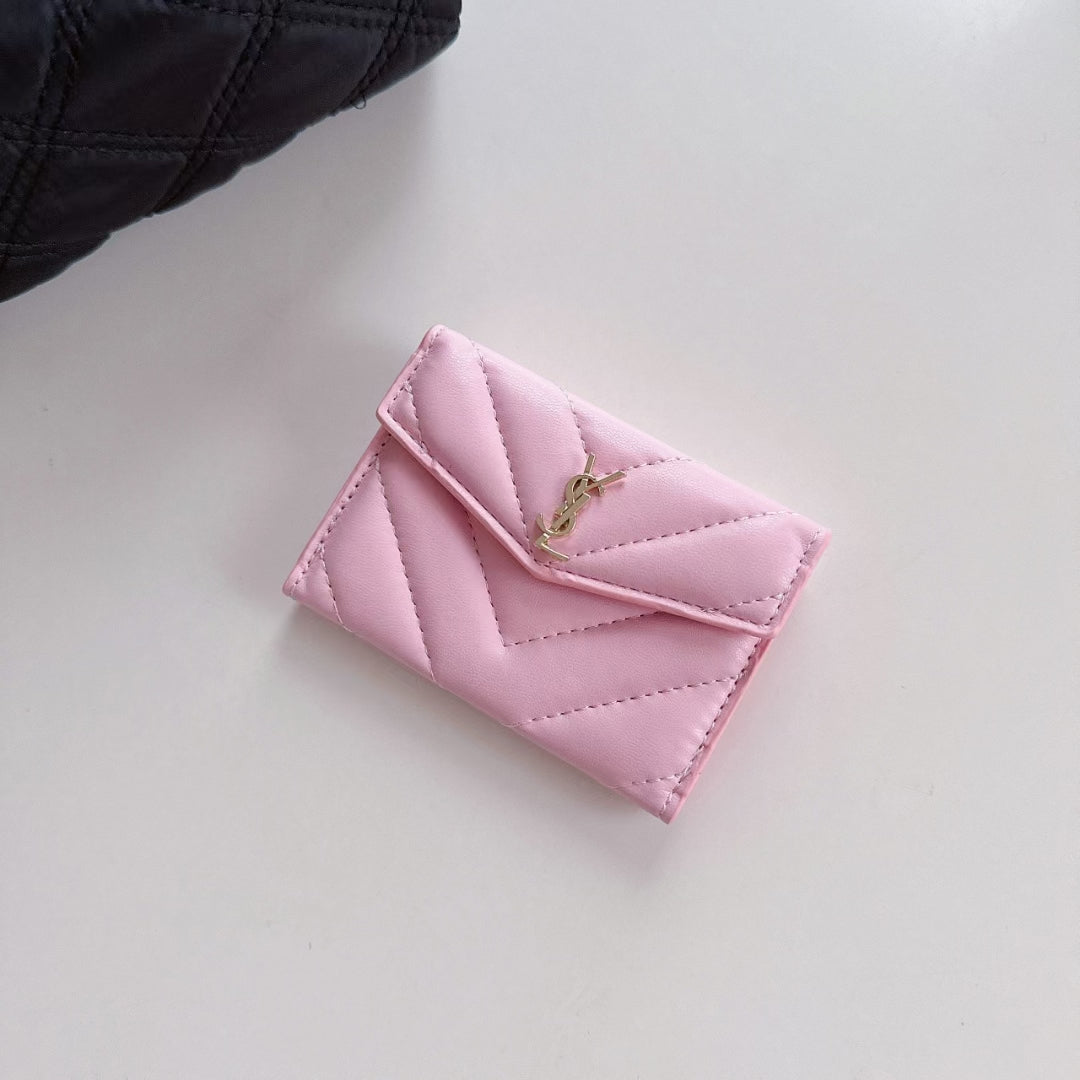 YSL Leather Wallet Card Holder-BELKCASE