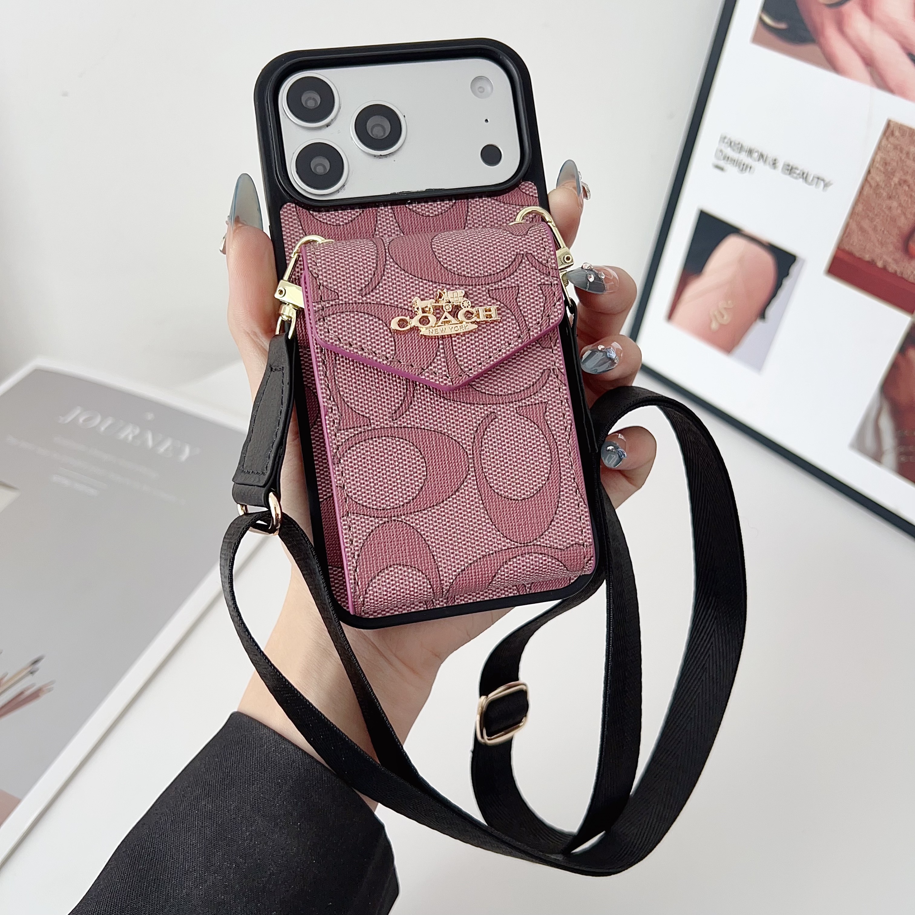 Coach Leather iPhone Wallet Case With Crossbody Strap