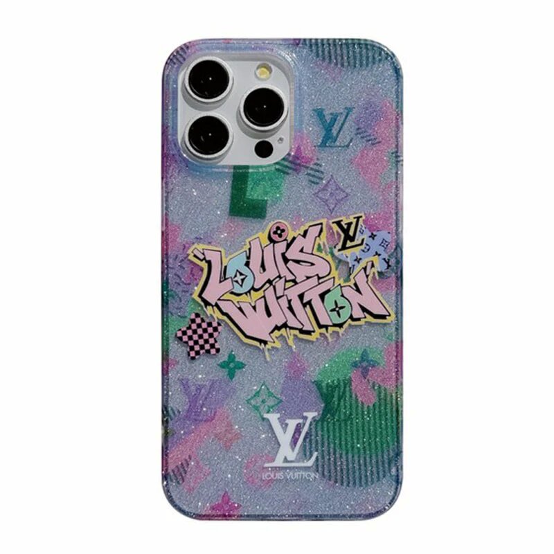 Crystal Pink Glitter V iPhone Case