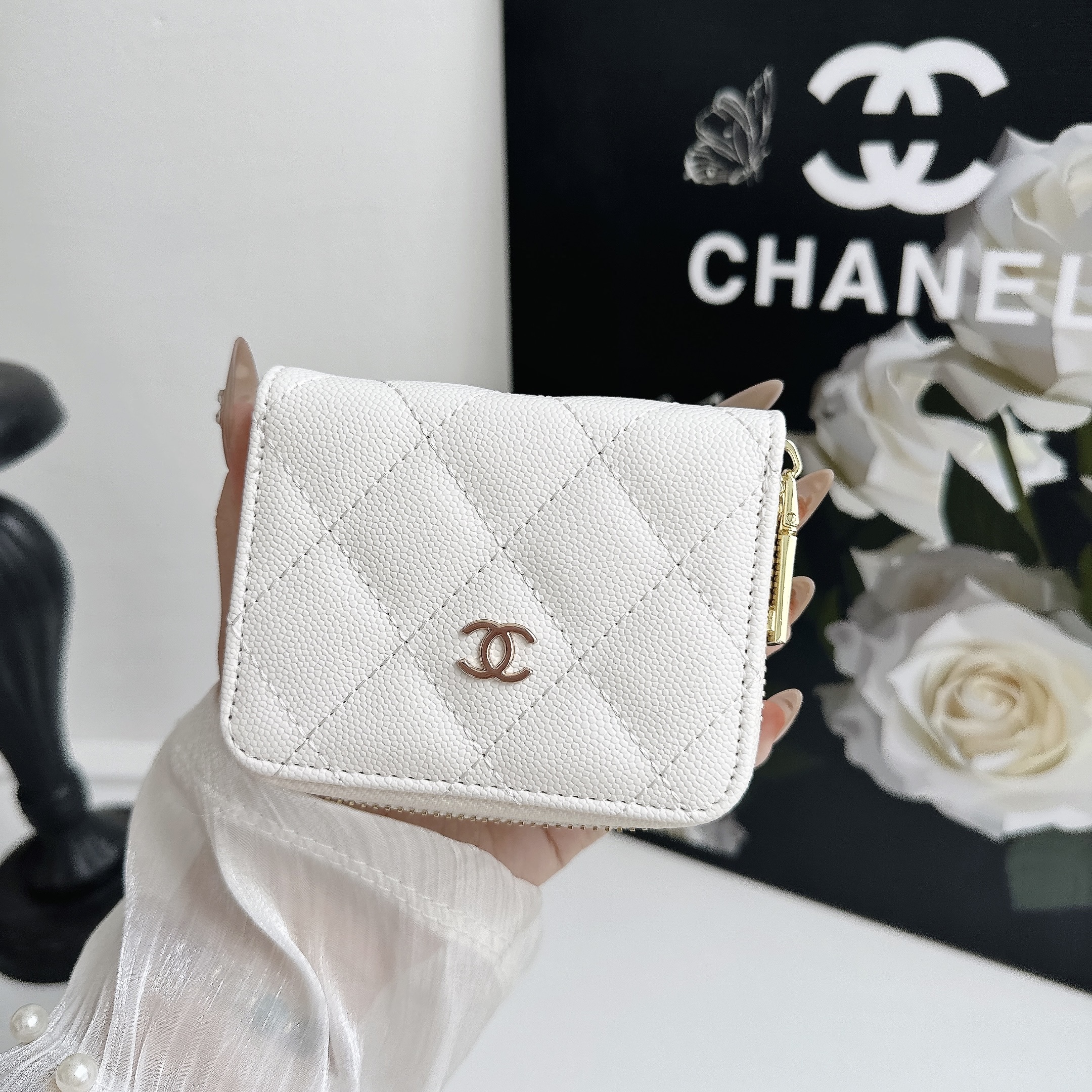 Luxury Leather Zipper Wallet Card Holder & Coin Purse