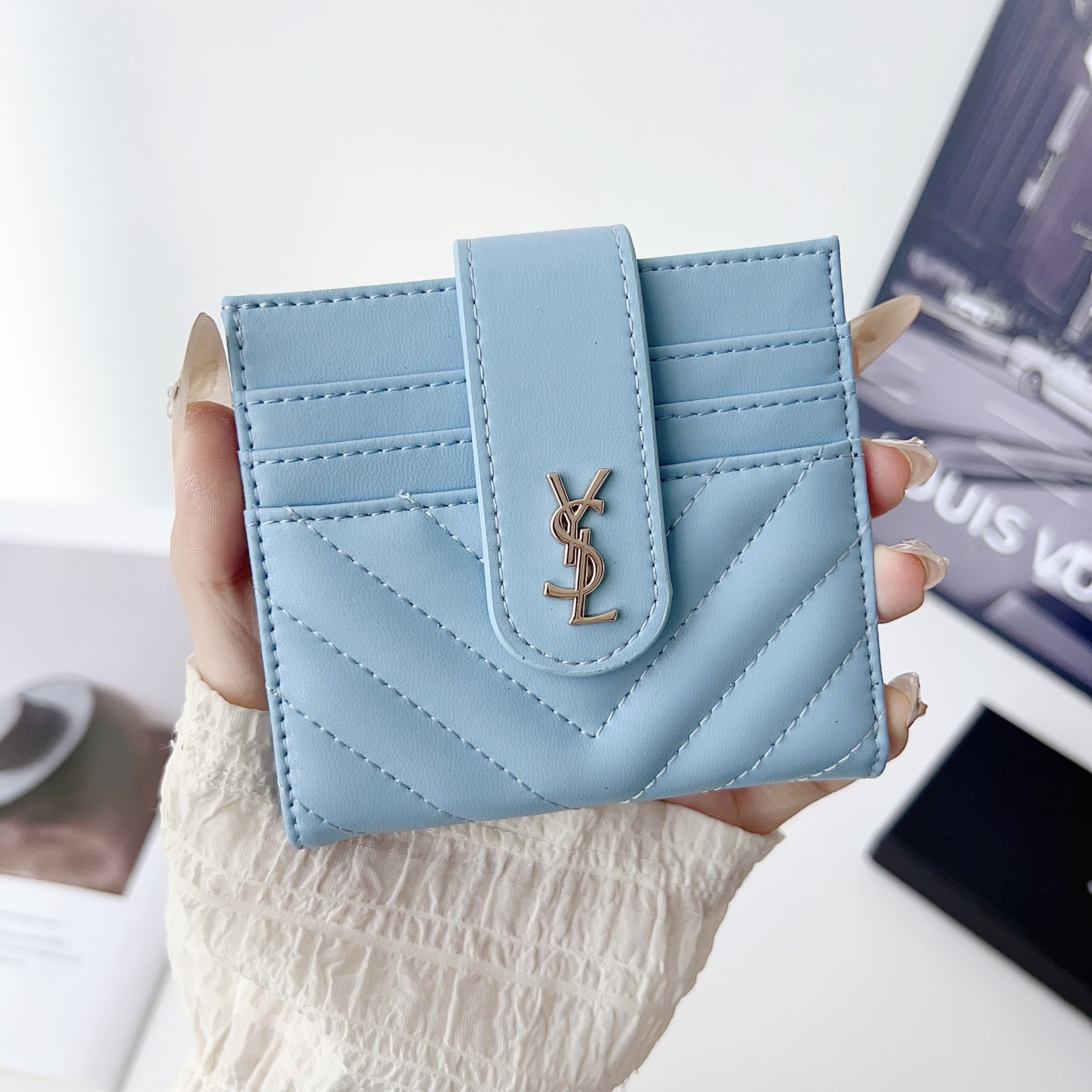 YSL Classic Luxury Leather Slender Wallet