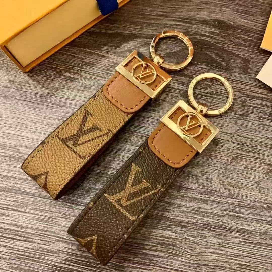 Leather letter keychain