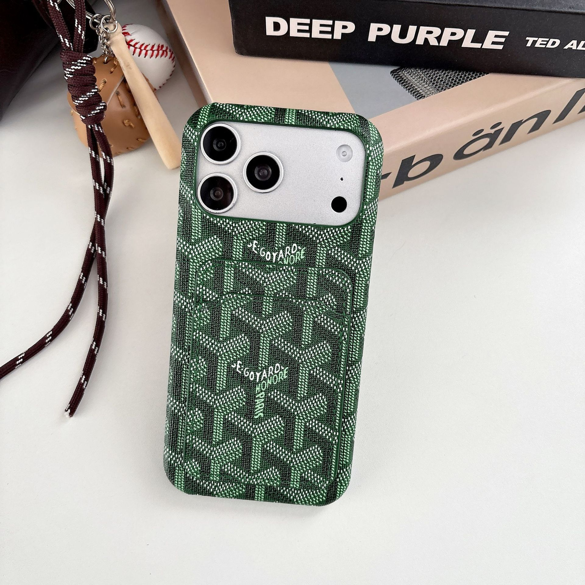 Goyard Leather iPhone Wallet Case