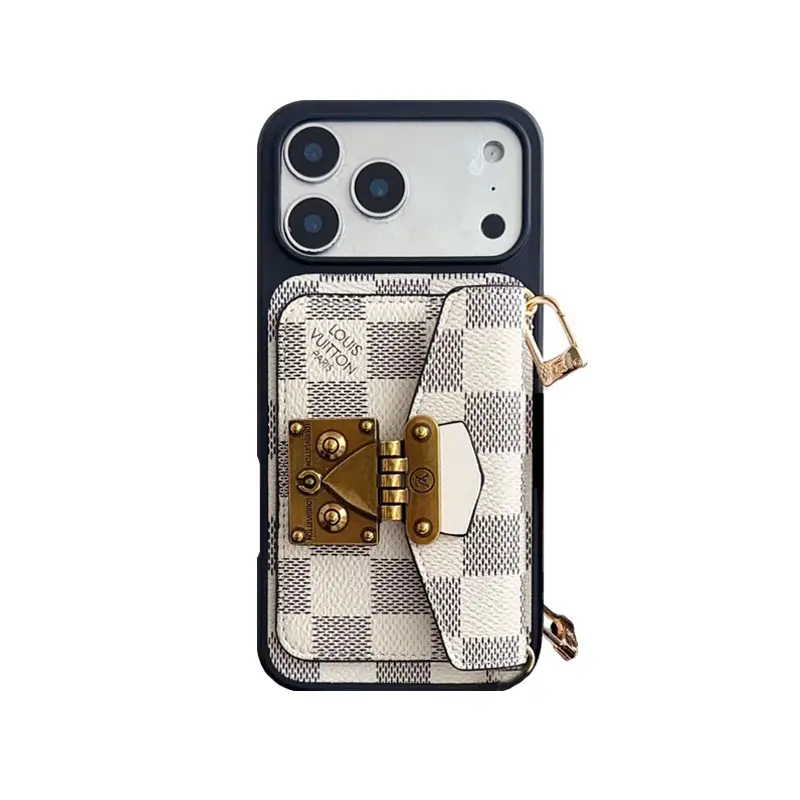 Louis Vuitton Vintage Monogram Leather iPhone Wallet Case With Crossbody Strap