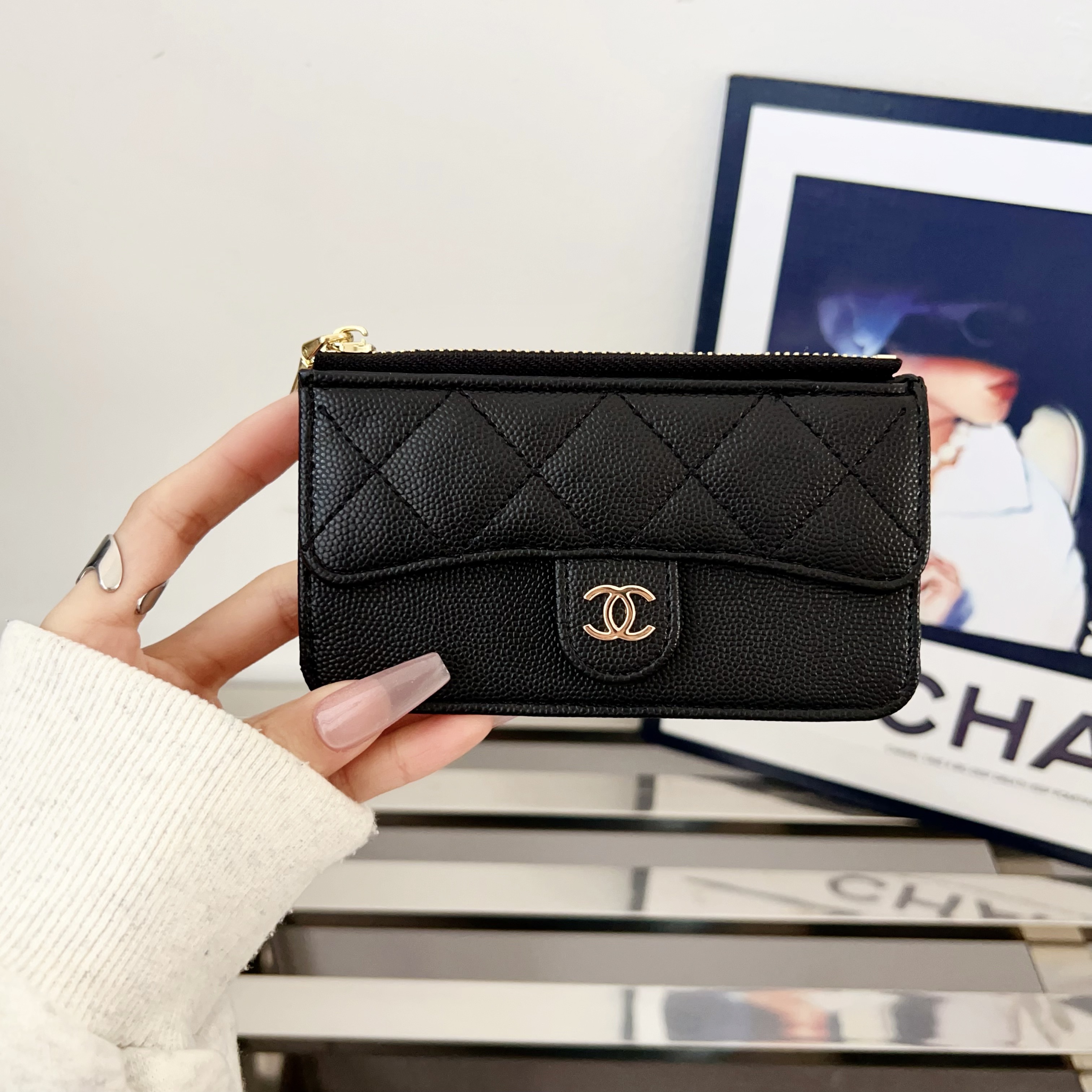 Luxury Leather  Zipper Wallet Card Holder & Coin Purse