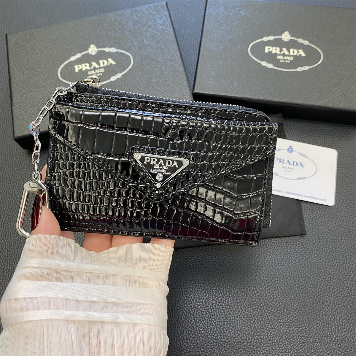 Luxury Leather Zipper Wallet Card Holder & Coin Purse