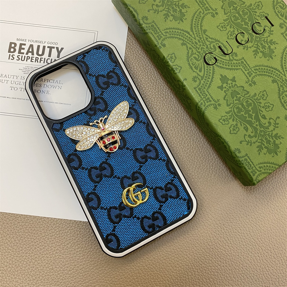 Gucci Classic Bee Luxury Leather iPhone Case 