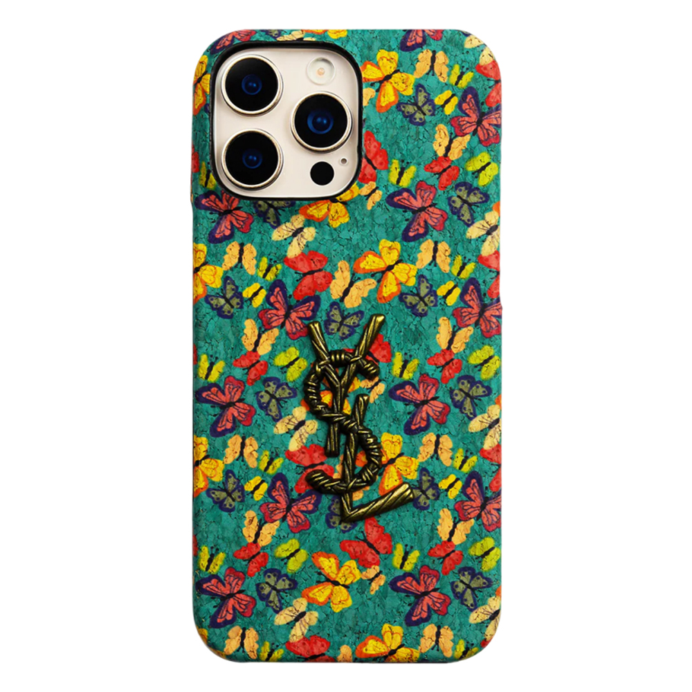 YSL Flower Luxury Leather iPhone Case