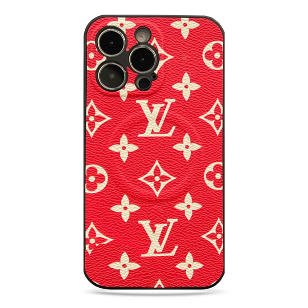 Louis Vuitton Red Leather Magsafe iPhone Case