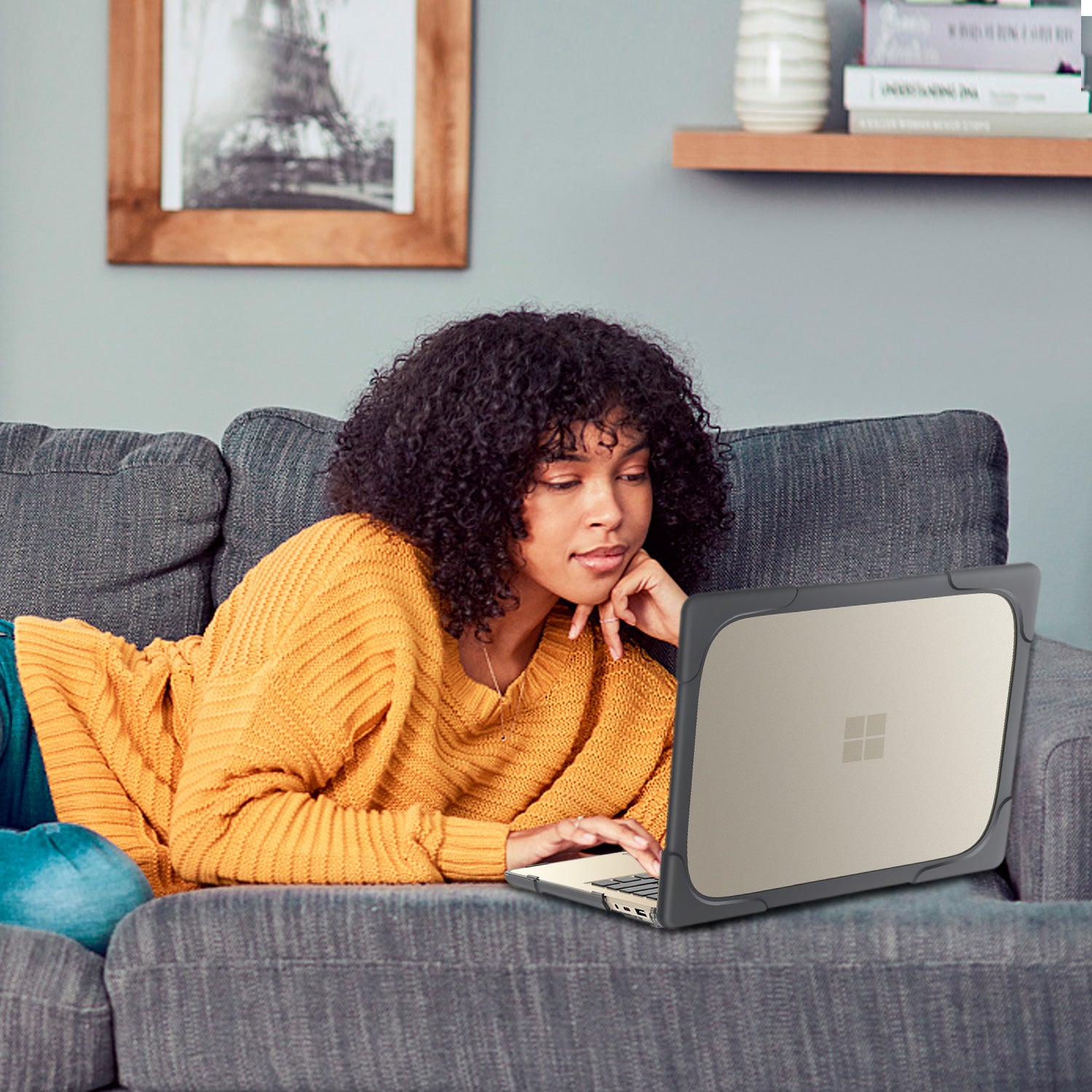 Heavy Shell with Foldable Kickstands Grey Microsoft Surface Laptop Case-BELKCASE