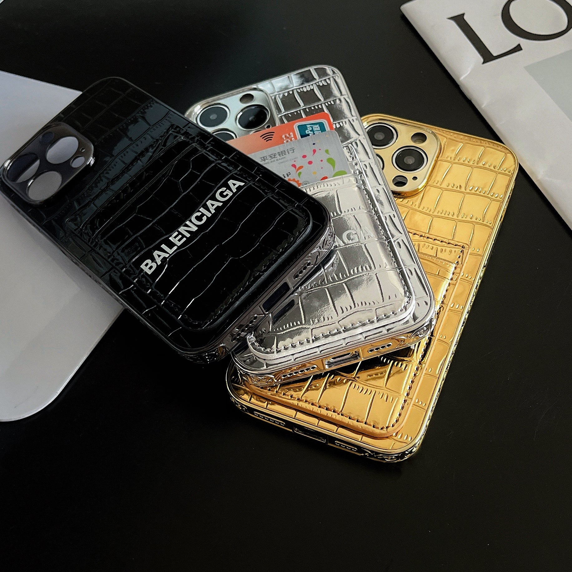  Faux Croc luxurious Leather iPhone Wallet Case-BELKCASE